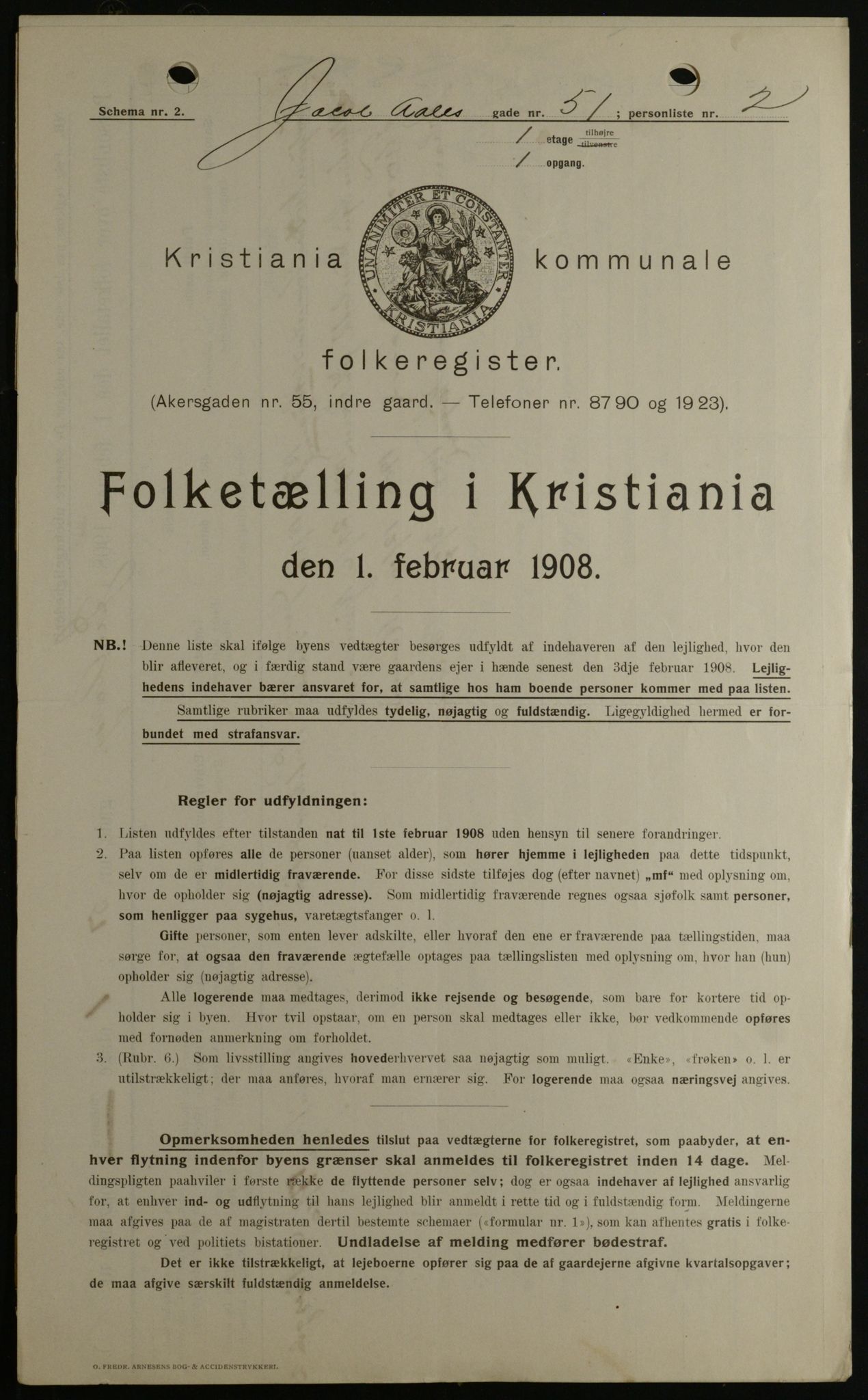 OBA, Municipal Census 1908 for Kristiania, 1908, p. 40623