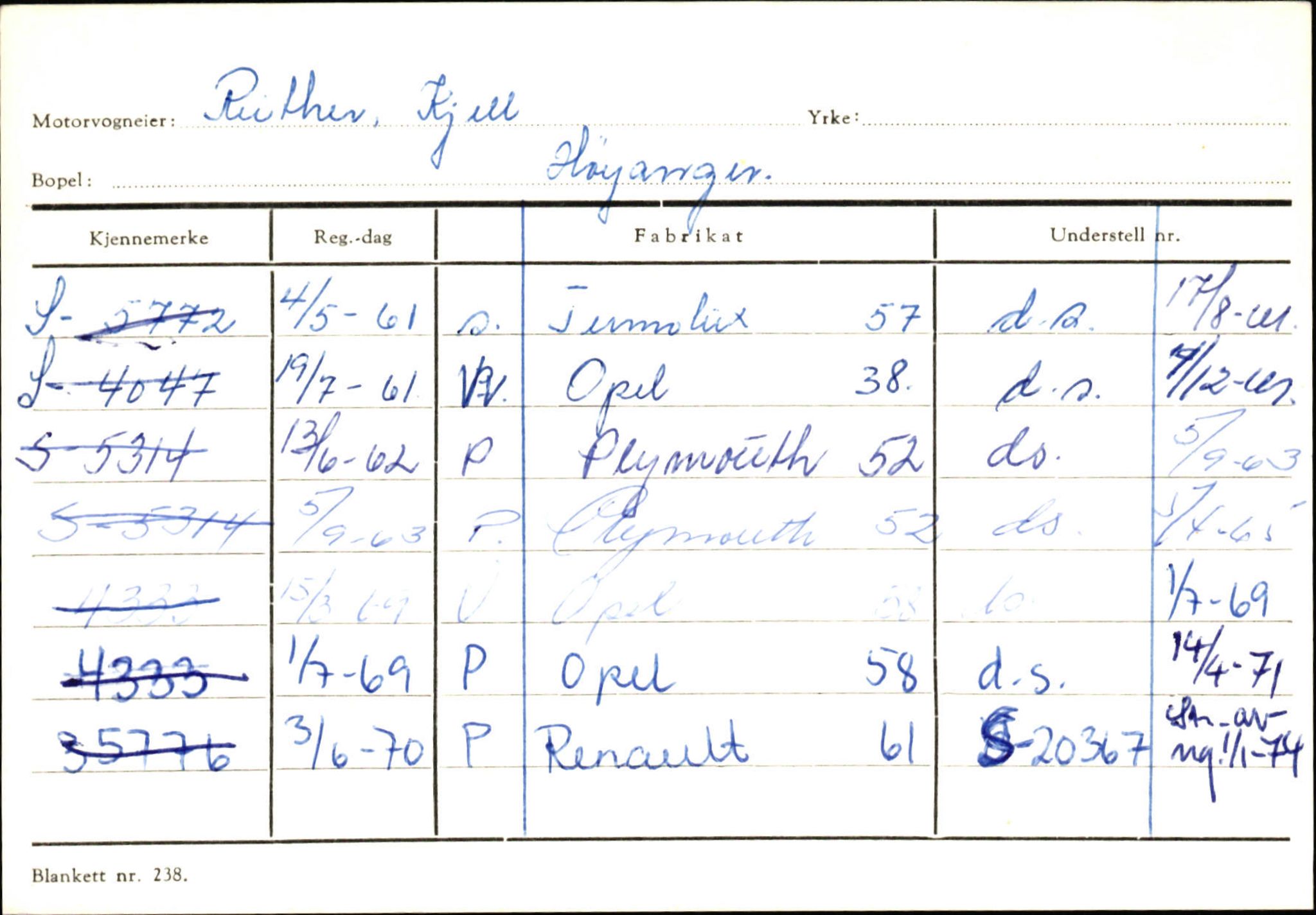 Statens vegvesen, Sogn og Fjordane vegkontor, AV/SAB-A-5301/4/F/L0131: Eigarregister Høyanger P-Å. Stryn S-Å, 1945-1975, p. 46