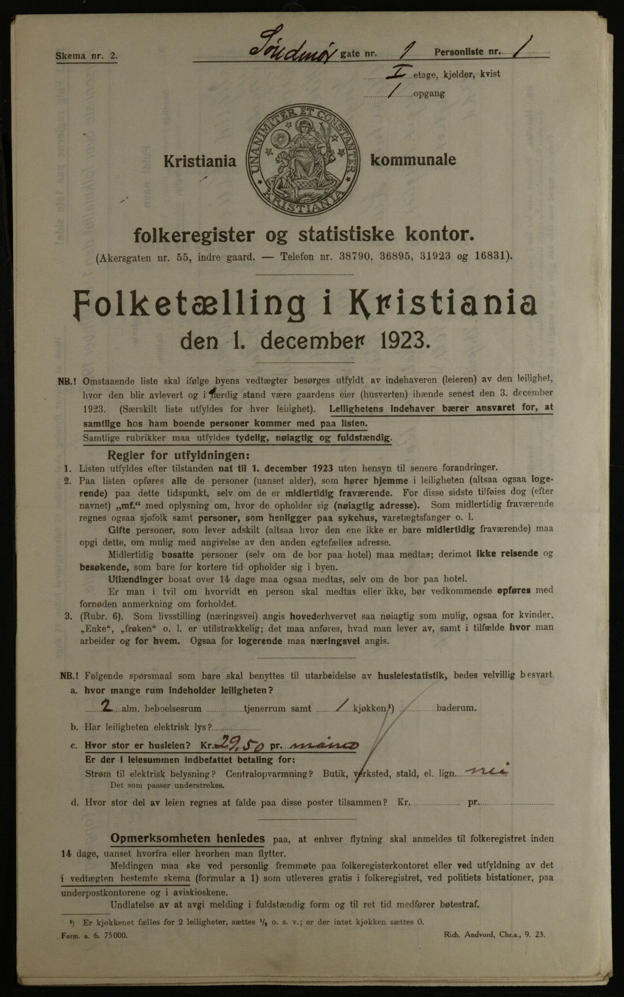 OBA, Municipal Census 1923 for Kristiania, 1923, p. 116060