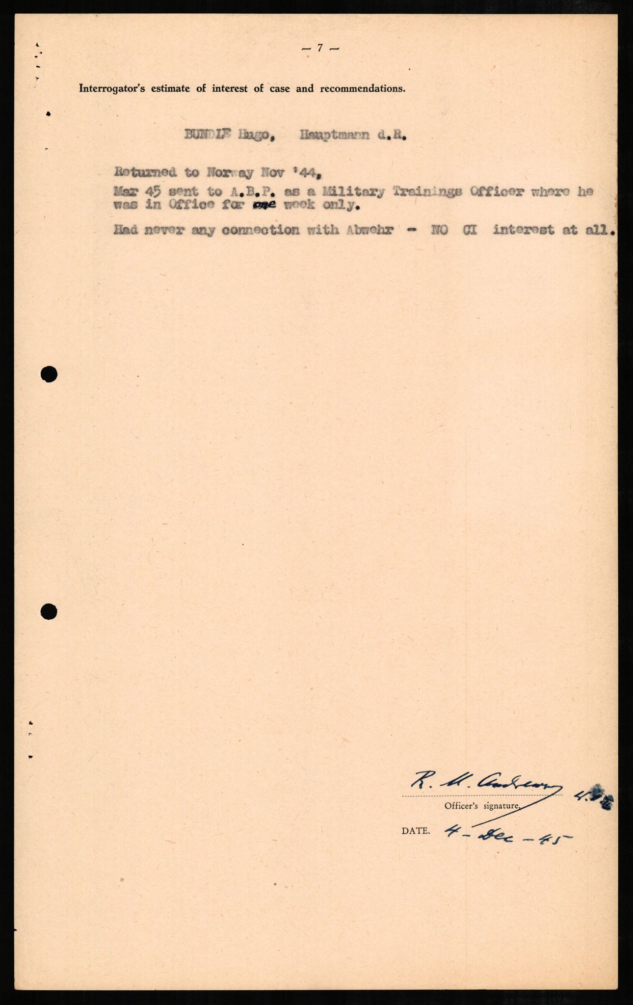 Forsvaret, Forsvarets overkommando II, AV/RA-RAFA-3915/D/Db/L0004: CI Questionaires. Tyske okkupasjonsstyrker i Norge. Tyskere., 1945-1946, p. 481