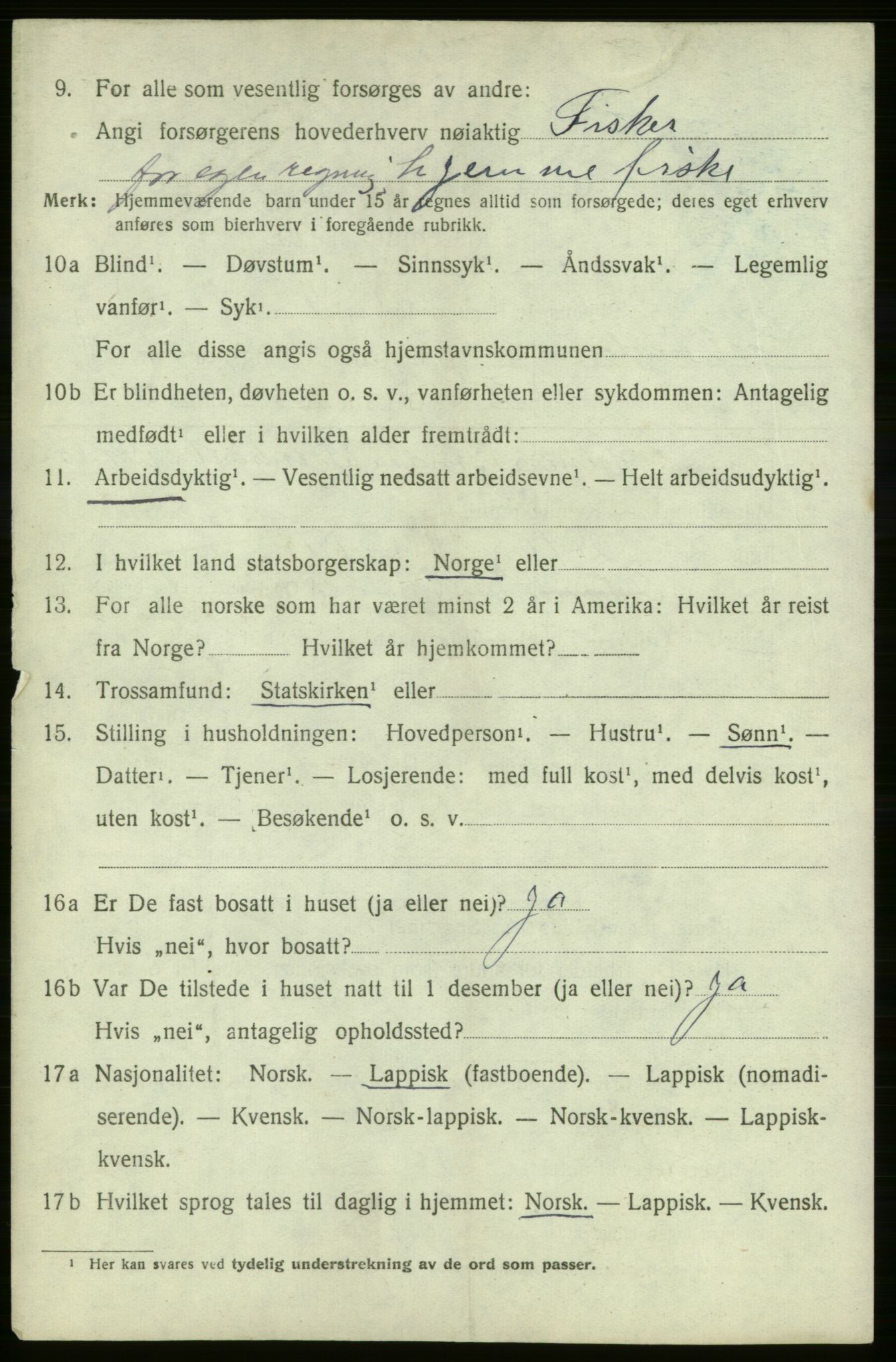 SATØ, 1920 census for , 1920, p. 487