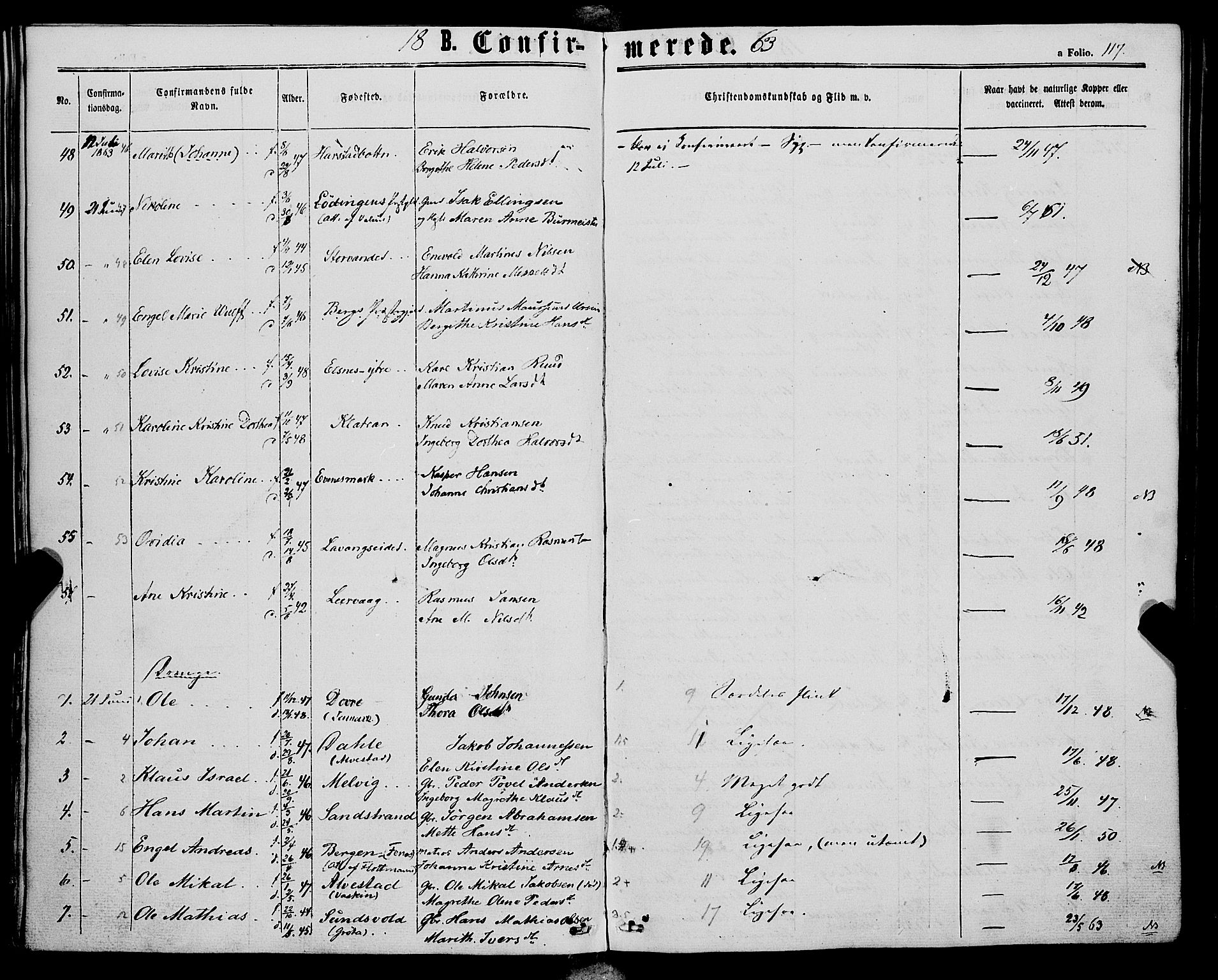 Trondenes sokneprestkontor, AV/SATØ-S-1319/H/Ha/L0012kirke: Parish register (official) no. 12, 1863-1870, p. 117