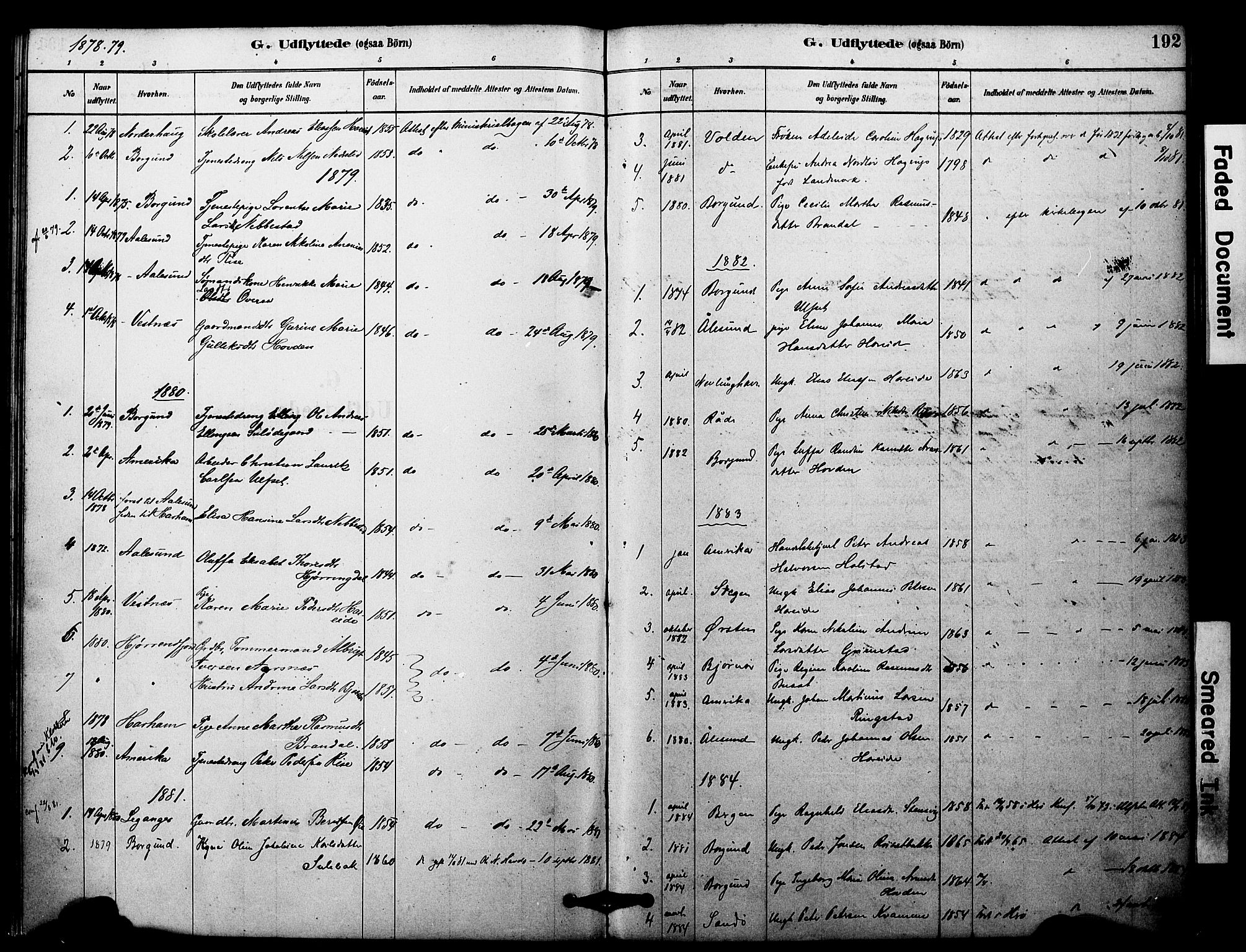 Ministerialprotokoller, klokkerbøker og fødselsregistre - Møre og Romsdal, AV/SAT-A-1454/510/L0122: Parish register (official) no. 510A02, 1878-1897, p. 192