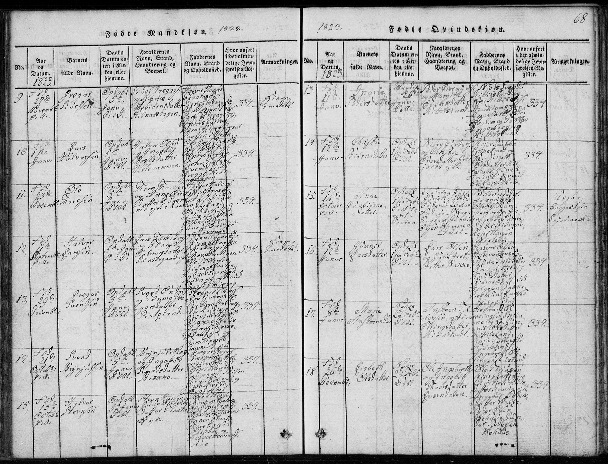 Rollag kirkebøker, AV/SAKO-A-240/G/Ga/L0001: Parish register (copy) no. I 1, 1814-1831, p. 68
