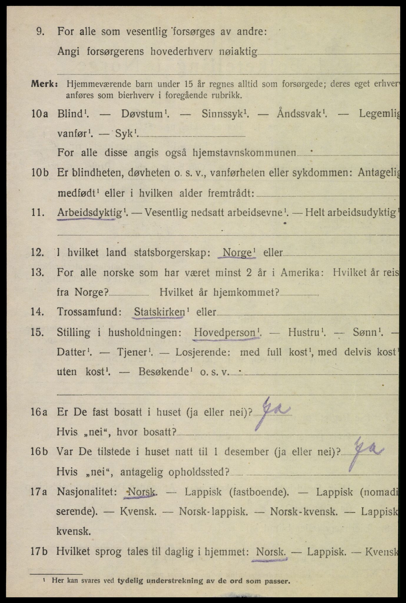 SAT, 1920 census for Verdal, 1920, p. 2344