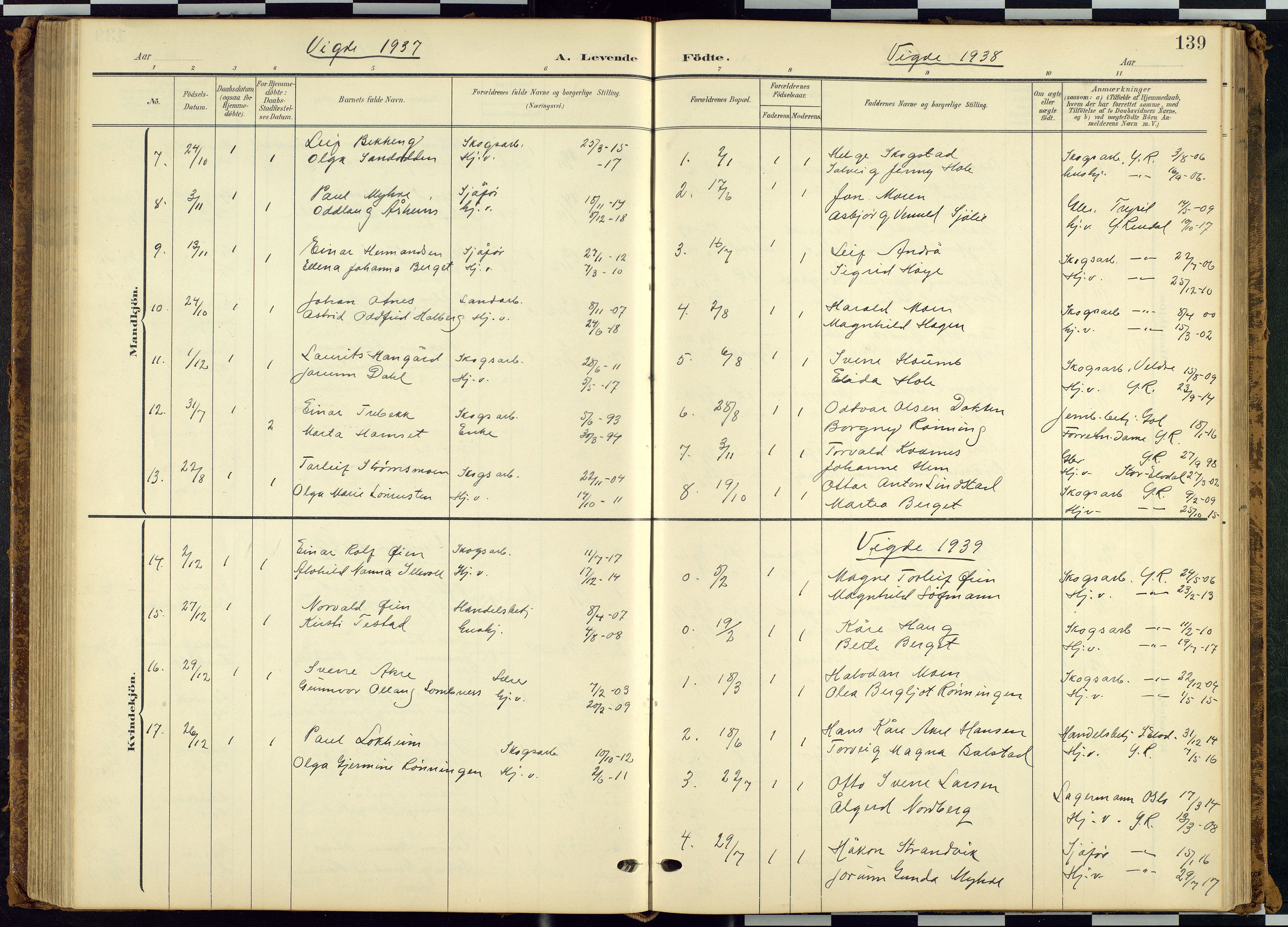 Rendalen prestekontor, SAH/PREST-054/H/Ha/Hab/L0010: Parish register (copy) no. 10, 1903-1940, p. 139