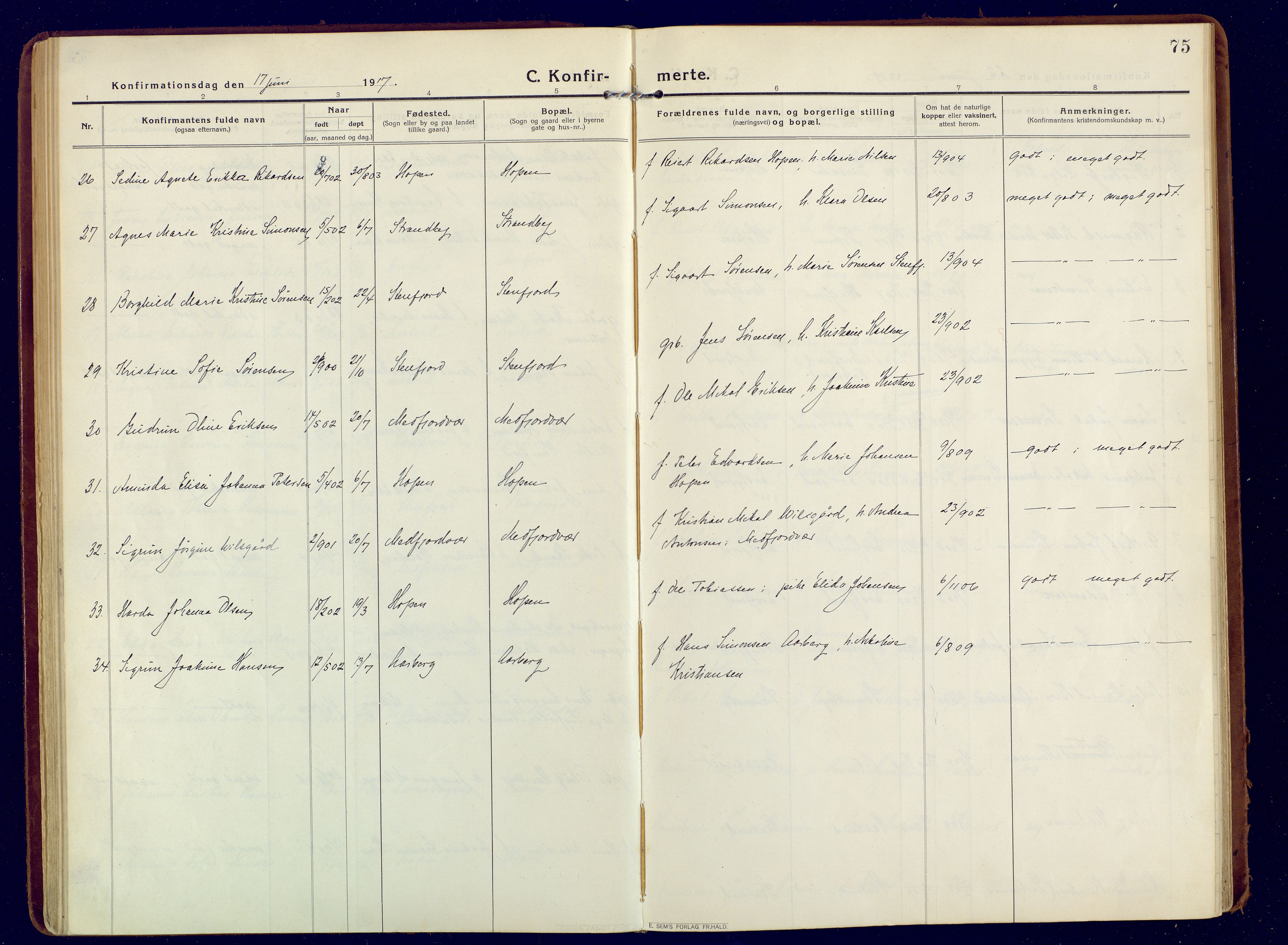 Berg sokneprestkontor, SATØ/S-1318/G/Ga/Gaa: Parish register (official) no. 9, 1916-1928, p. 75