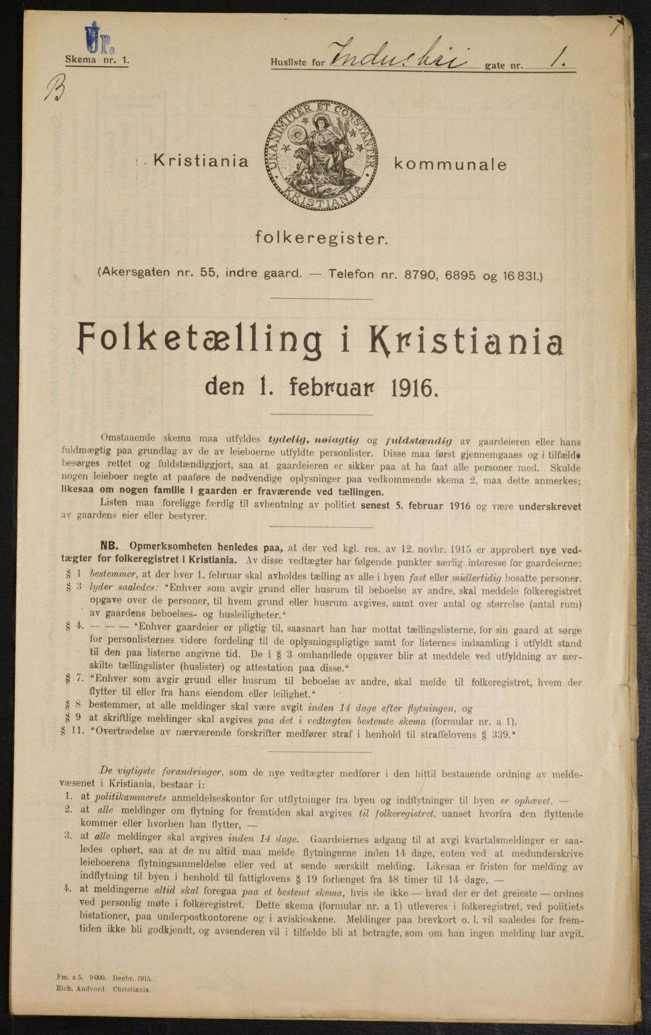 OBA, Municipal Census 1916 for Kristiania, 1916, p. 44117