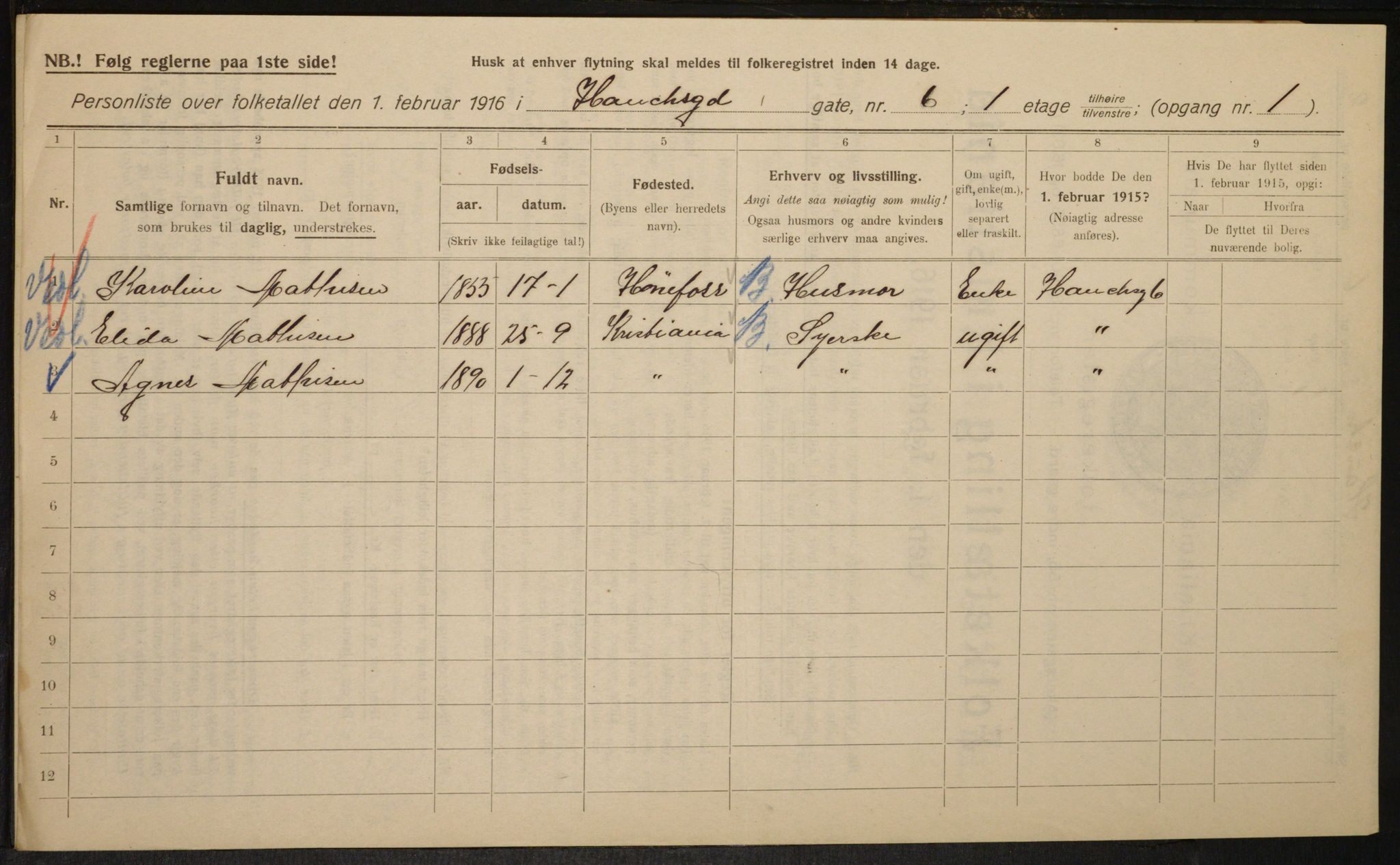 OBA, Municipal Census 1916 for Kristiania, 1916, p. 35778