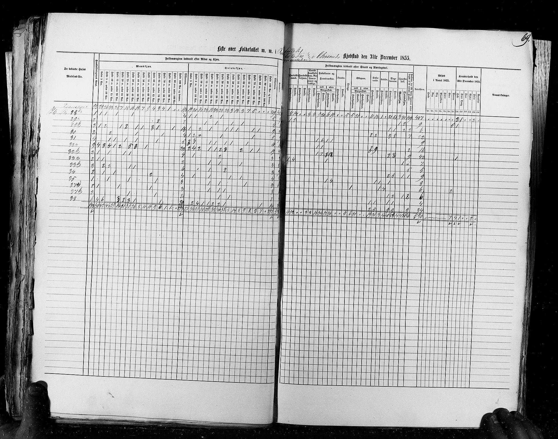 RA, Census 1855, vol. 8: Risør-Vadsø, 1855, p. 69