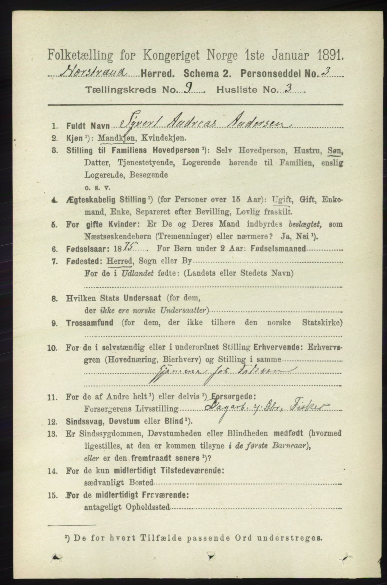 RA, 1891 census for 1139 Nedstrand, 1891, p. 1671