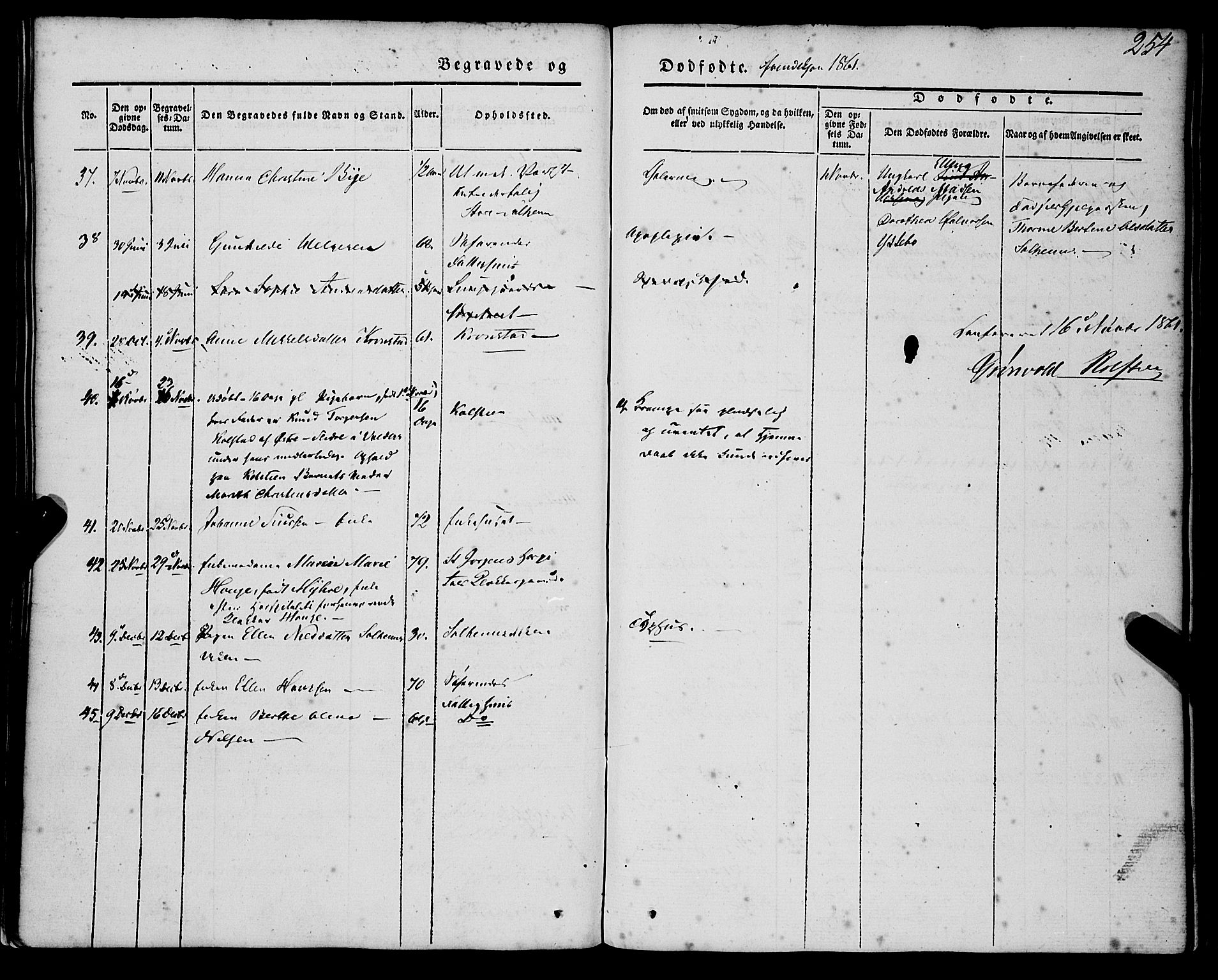 St. Jørgens hospital og Årstad sokneprestembete, AV/SAB-A-99934: Parish register (official) no. A 4, 1844-1863, p. 254