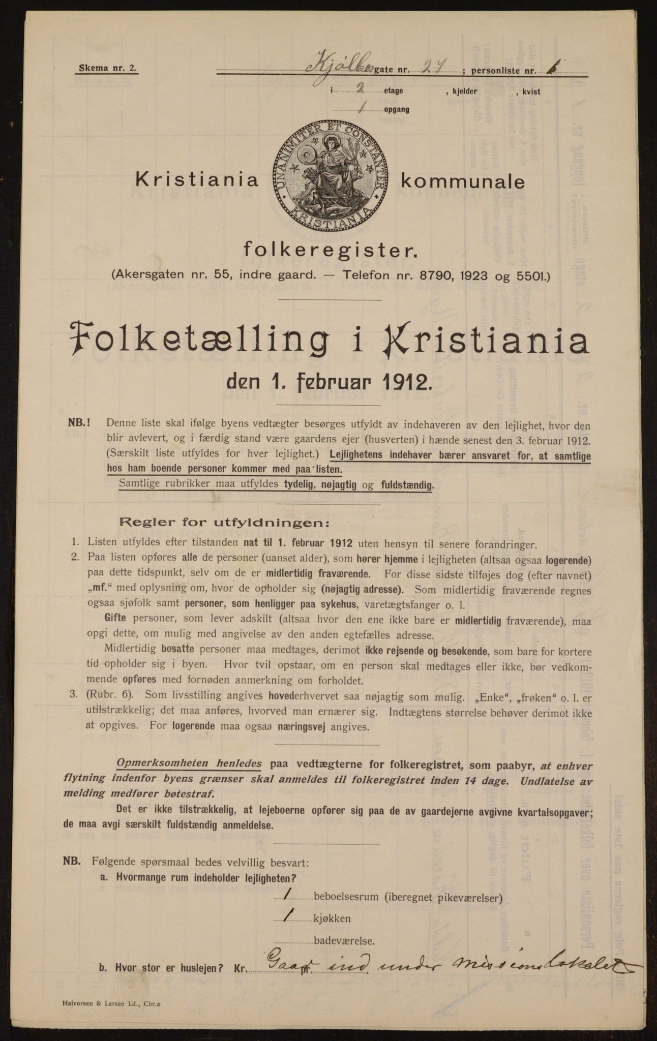 OBA, Municipal Census 1912 for Kristiania, 1912, p. 52082