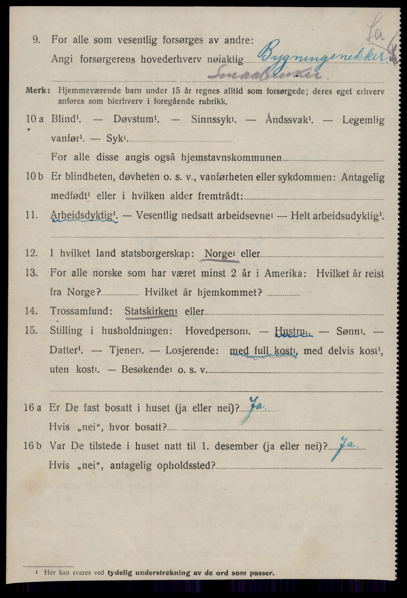 SAT, 1920 census for Straumsnes, 1920, p. 2026