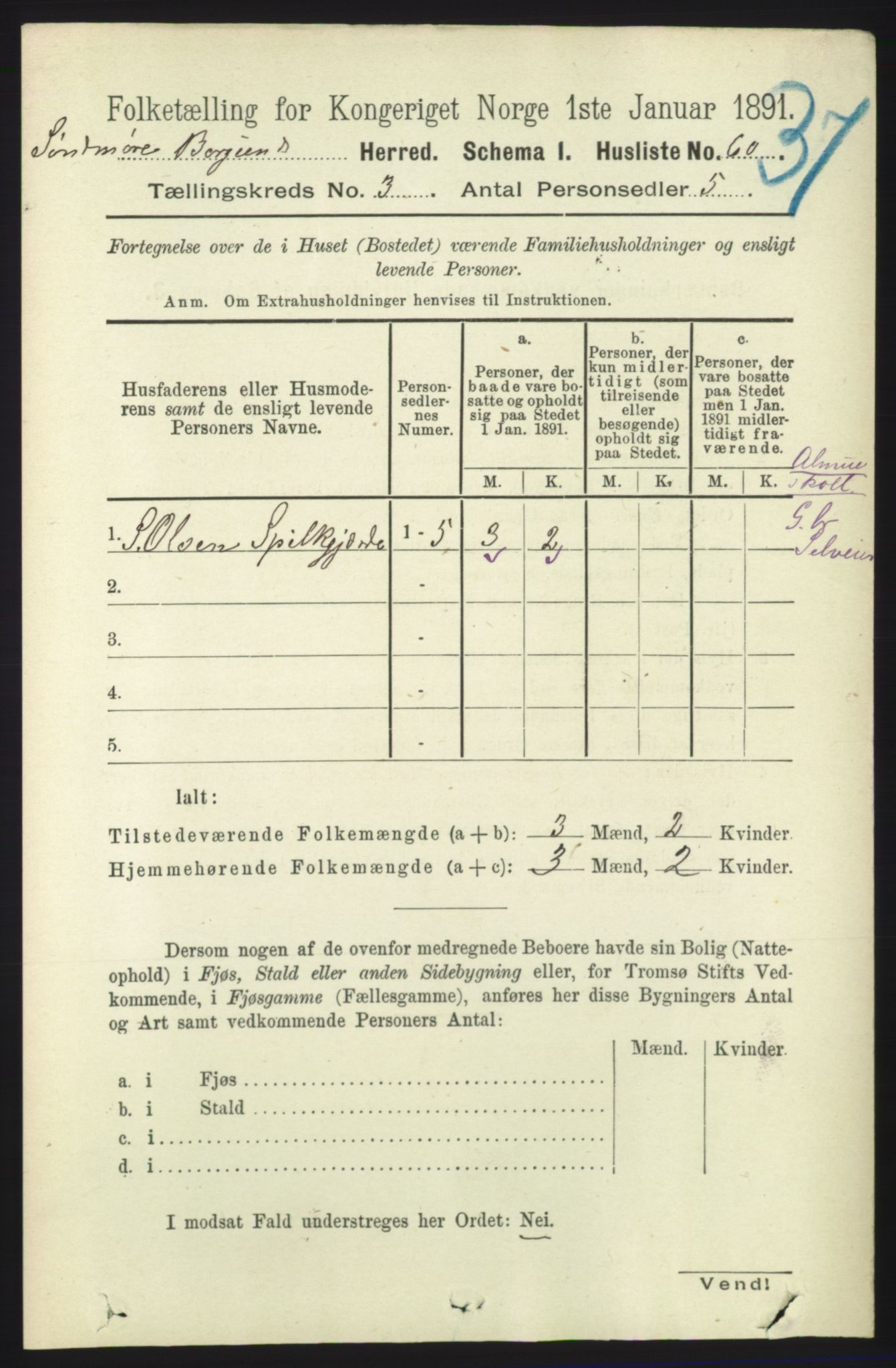 RA, 1891 census for 1531 Borgund, 1891, p. 617