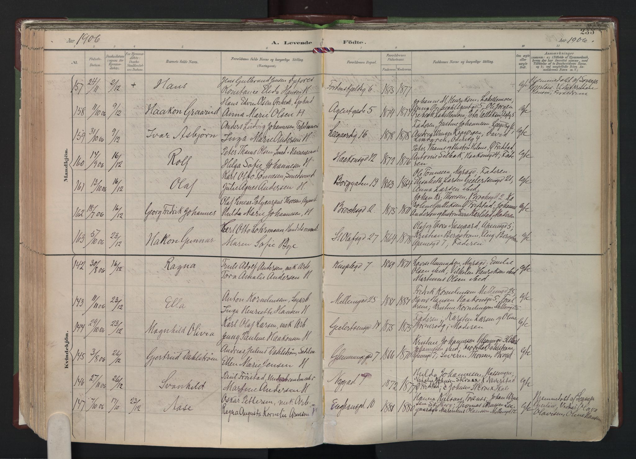 Fredrikstad domkirkes prestekontor Kirkebøker, AV/SAO-A-10906/F/Fa/L0006: Parish register (official) no. 6, 1894-1914, p. 235