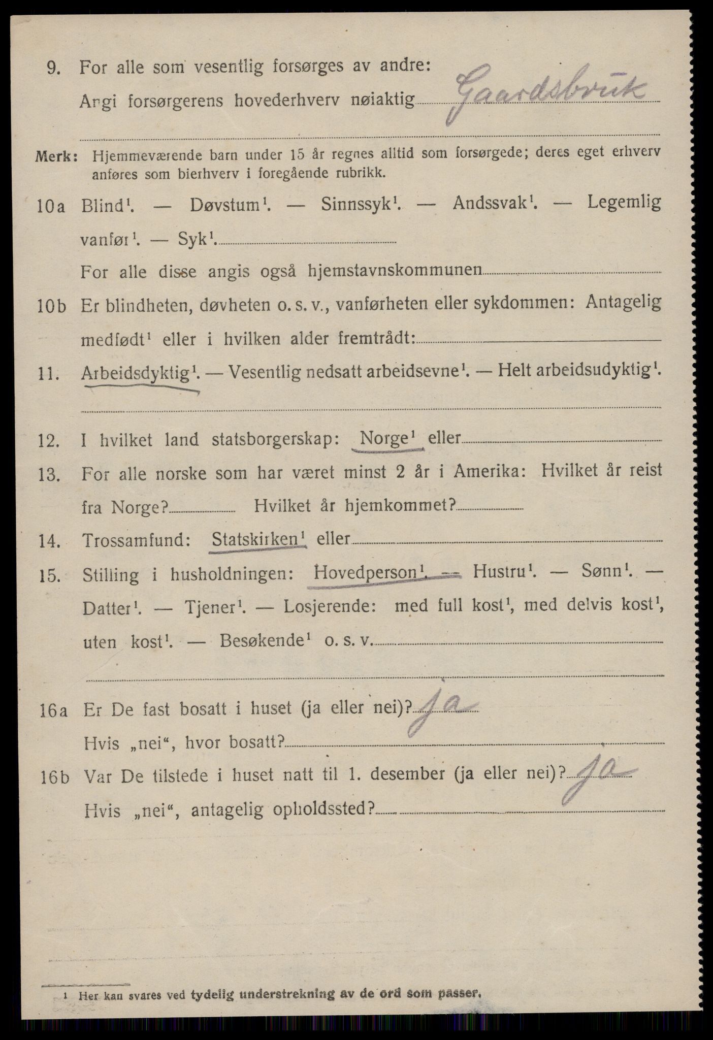SAT, 1920 census for Borgund, 1920, p. 11067