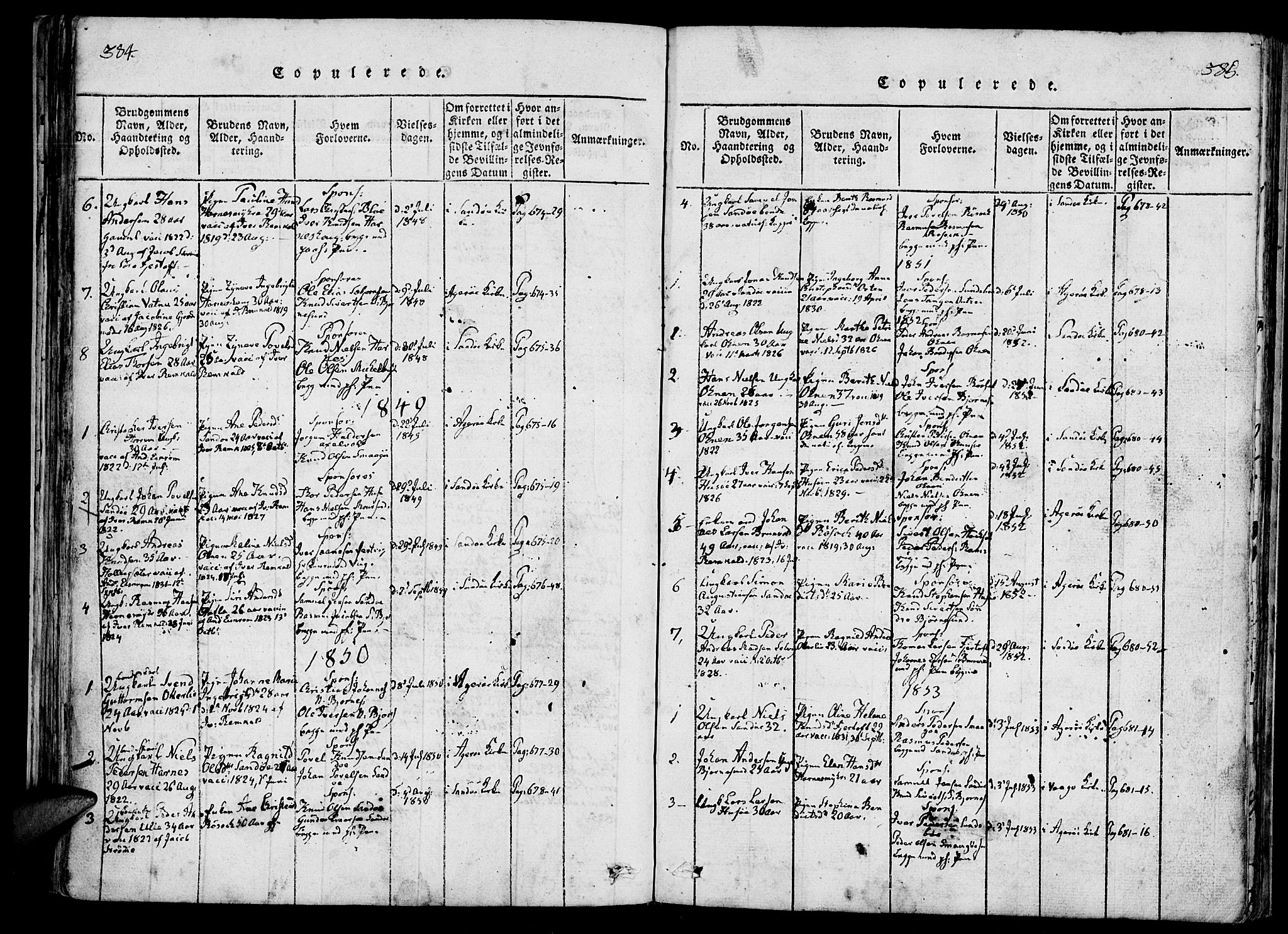 Ministerialprotokoller, klokkerbøker og fødselsregistre - Møre og Romsdal, AV/SAT-A-1454/561/L0727: Parish register (official) no. 561A01, 1817-1858, p. 384-385