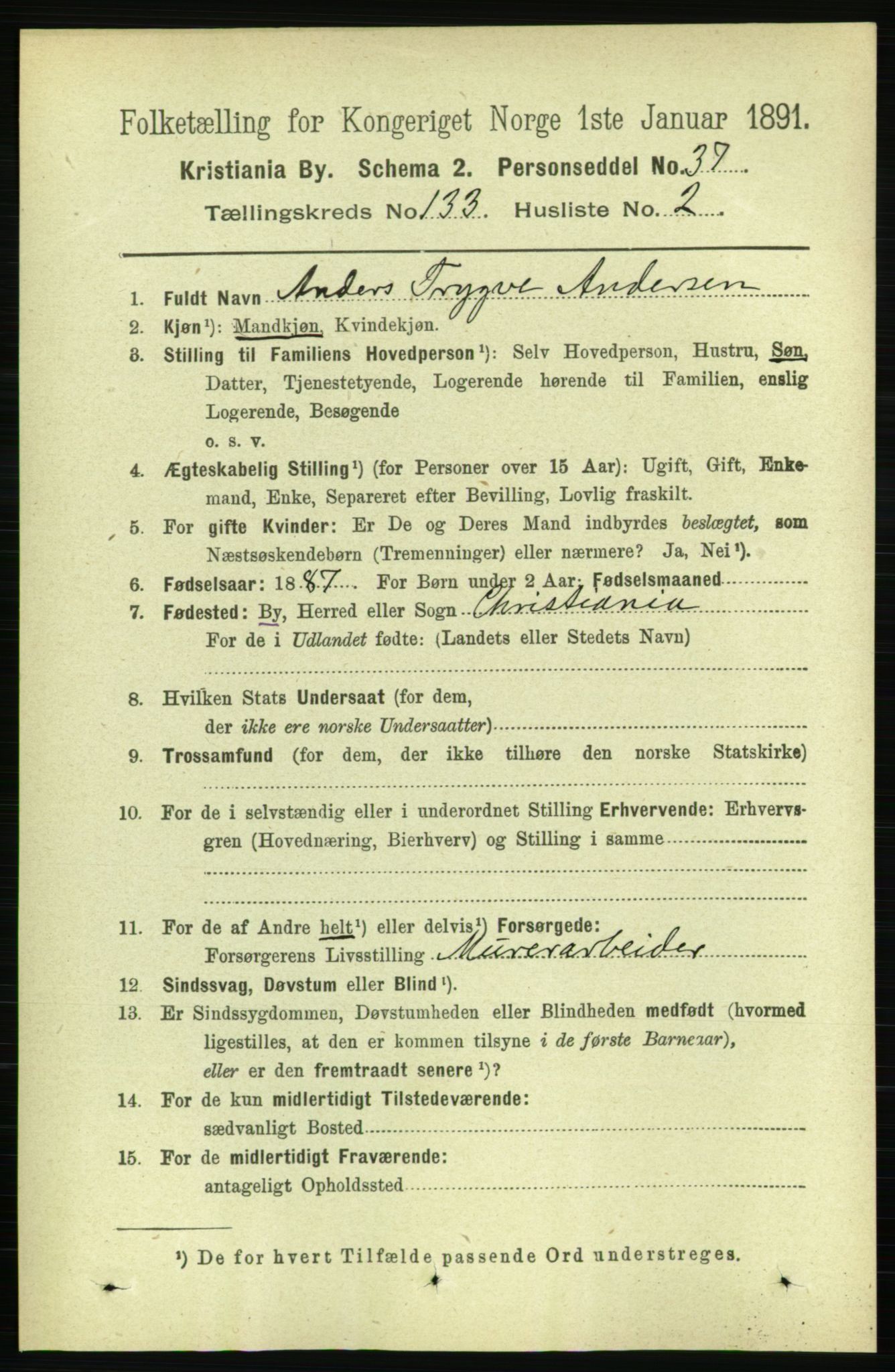 RA, 1891 census for 0301 Kristiania, 1891, p. 72490