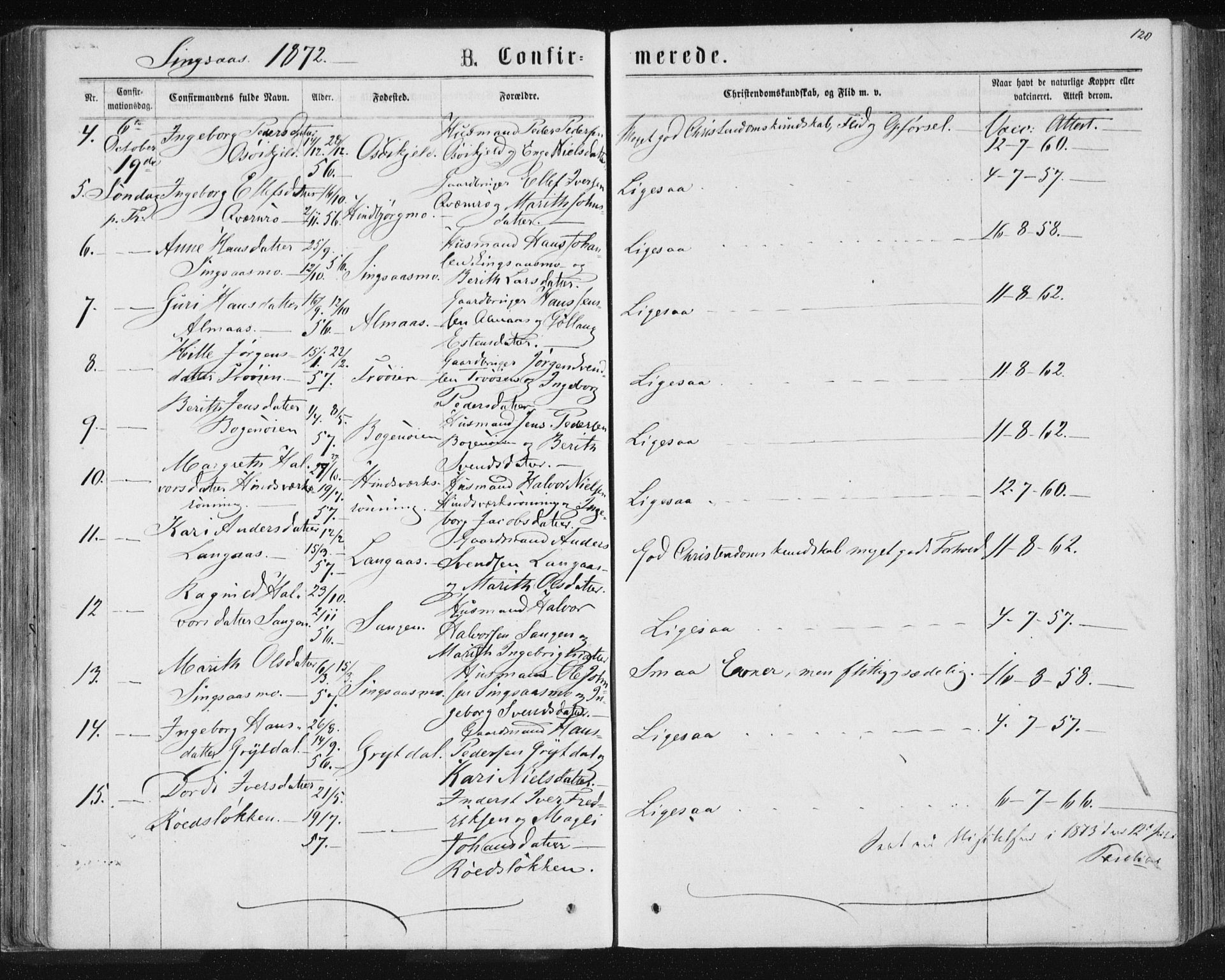 Ministerialprotokoller, klokkerbøker og fødselsregistre - Sør-Trøndelag, AV/SAT-A-1456/685/L0970: Parish register (official) no. 685A08 /2, 1870-1878, p. 120