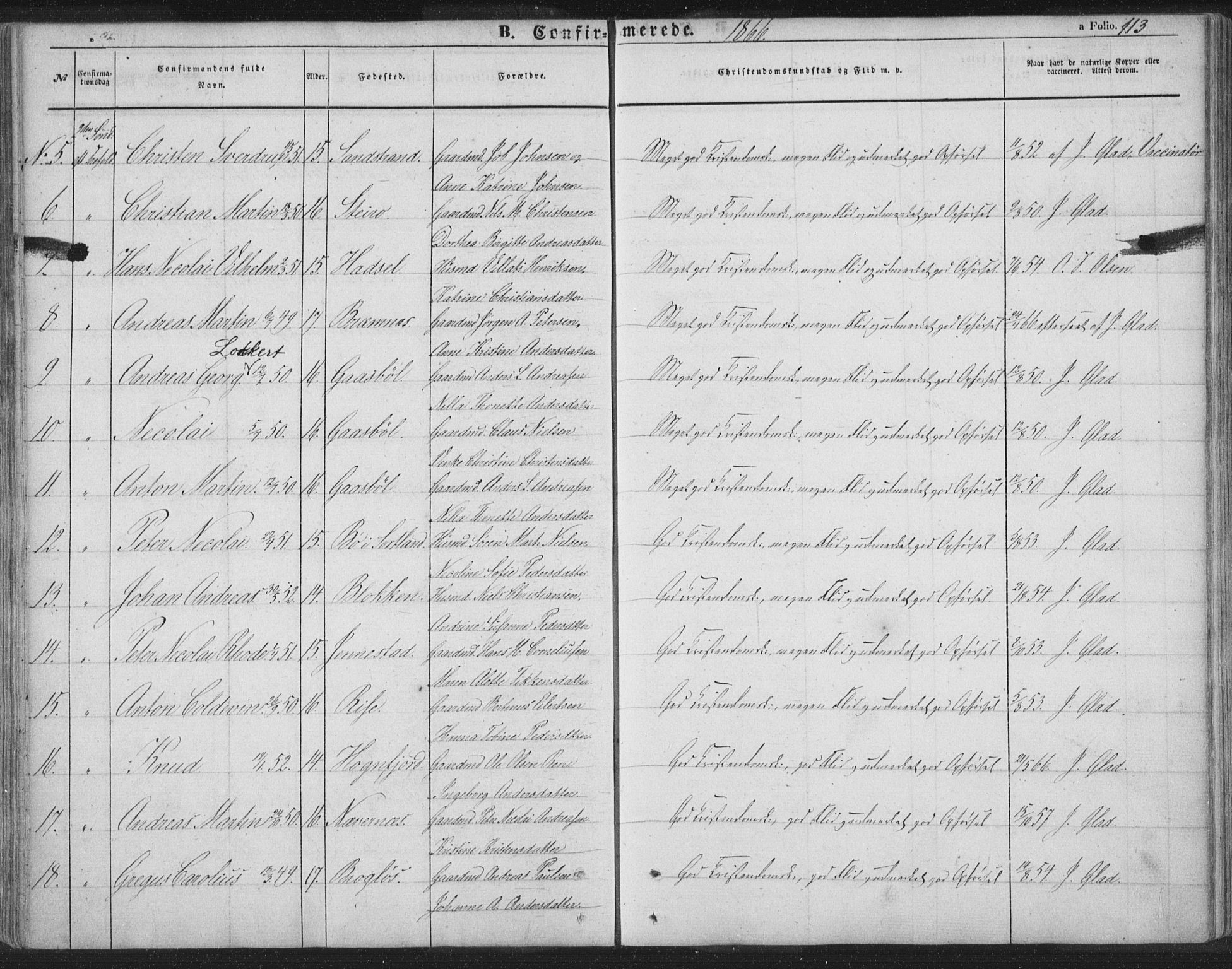 Ministerialprotokoller, klokkerbøker og fødselsregistre - Nordland, AV/SAT-A-1459/895/L1369: Parish register (official) no. 895A04, 1852-1872, p. 113