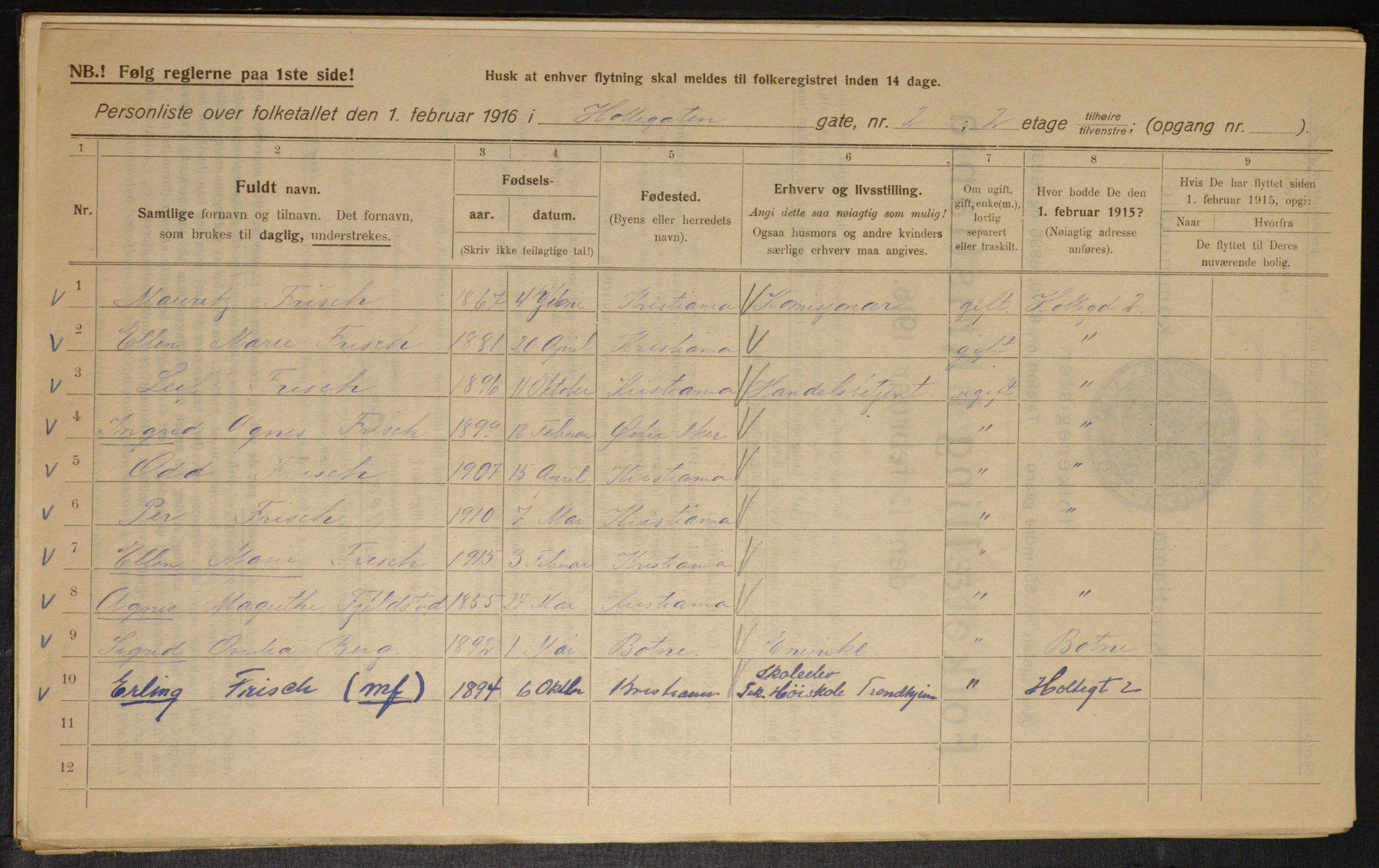 OBA, Municipal Census 1916 for Kristiania, 1916, p. 41794