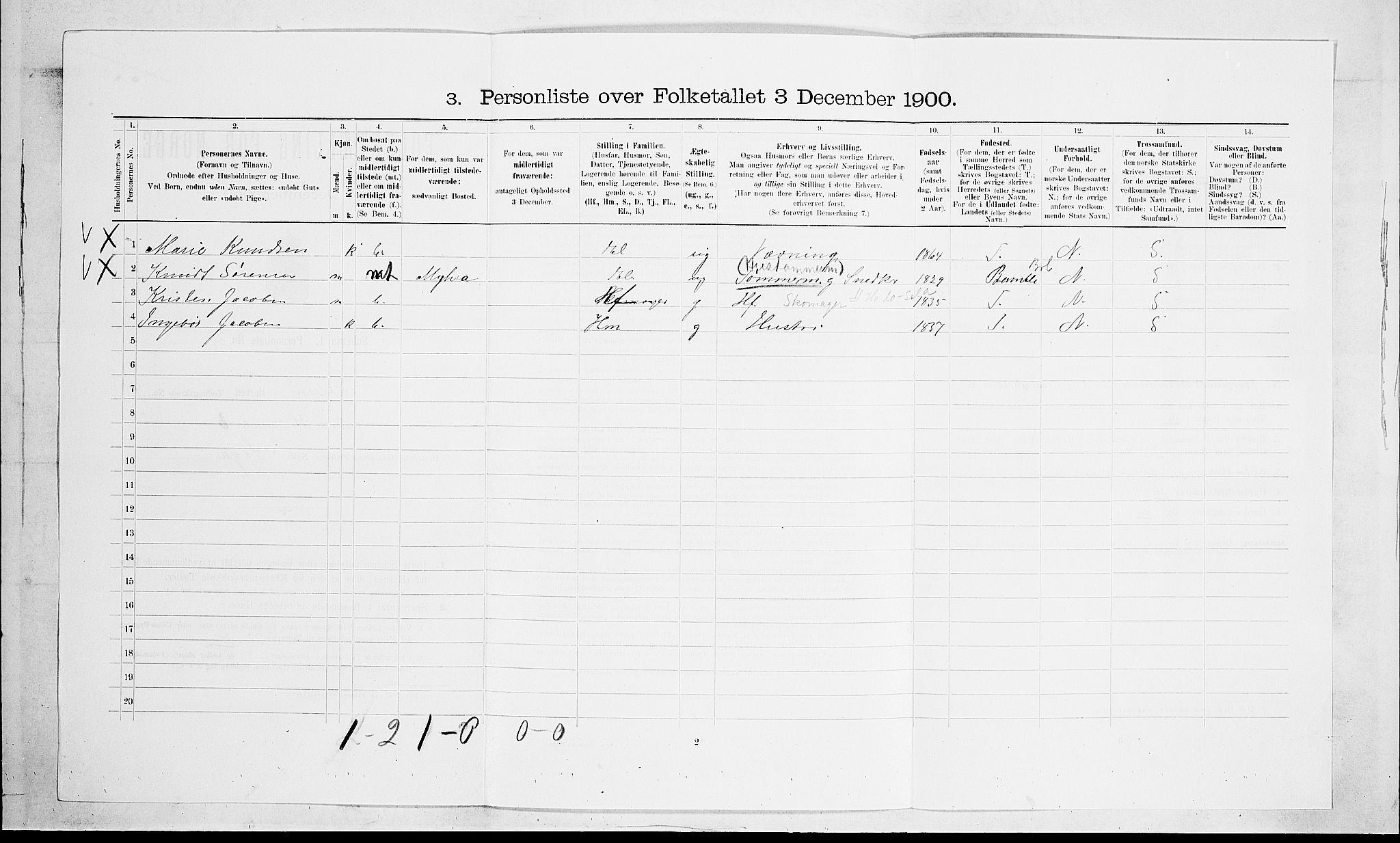 SAKO, 1900 census for Solum, 1900, p. 348