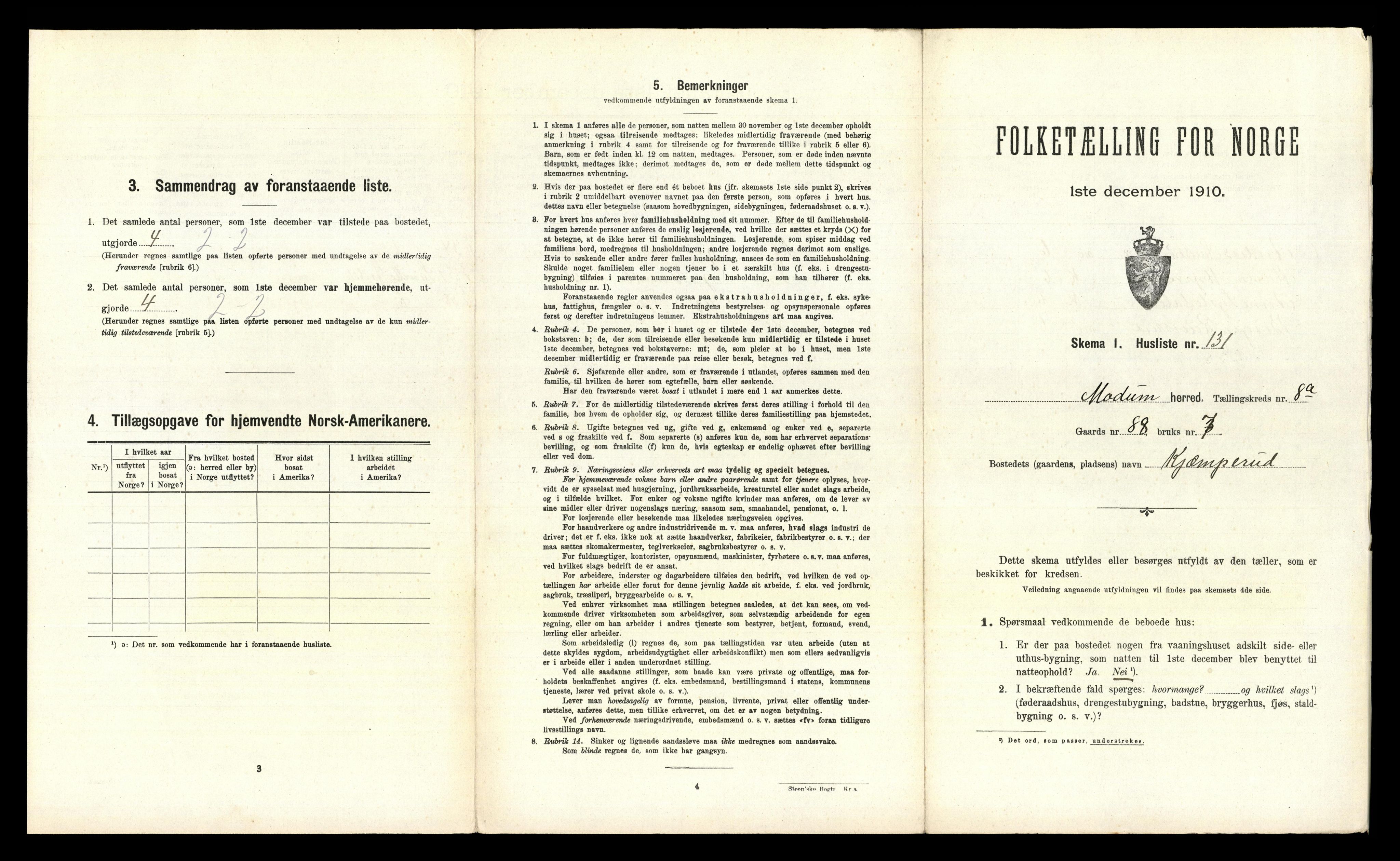 RA, 1910 census for Modum, 1910, p. 1428