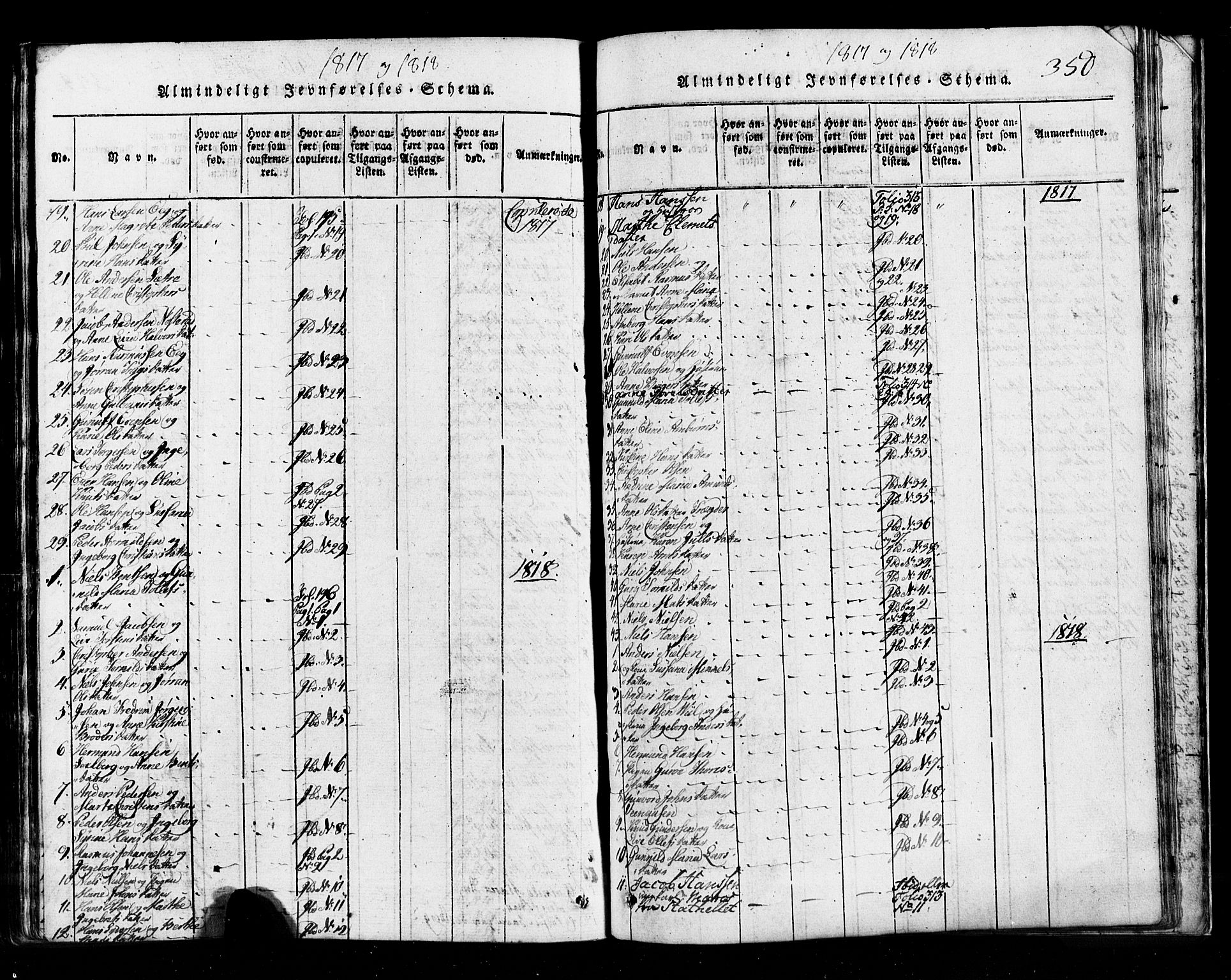 Hurum kirkebøker, SAKO/A-229/G/Ga/L0001: Parish register (copy) no. I 1, 1816-1826, p. 350