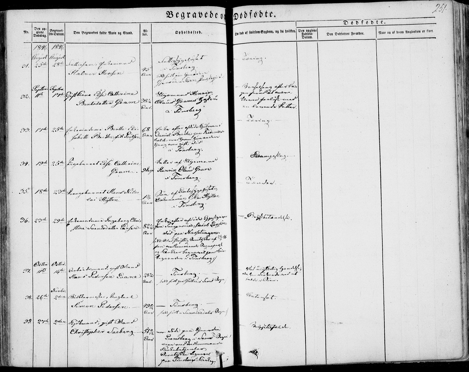 Tønsberg kirkebøker, AV/SAKO-A-330/F/Fa/L0007: Parish register (official) no. I 7, 1845-1854, p. 251