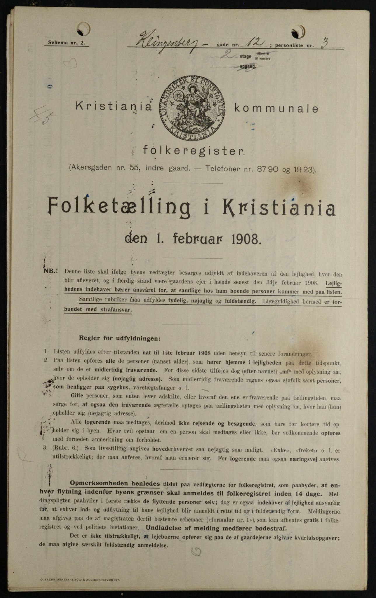 OBA, Municipal Census 1908 for Kristiania, 1908, p. 46385