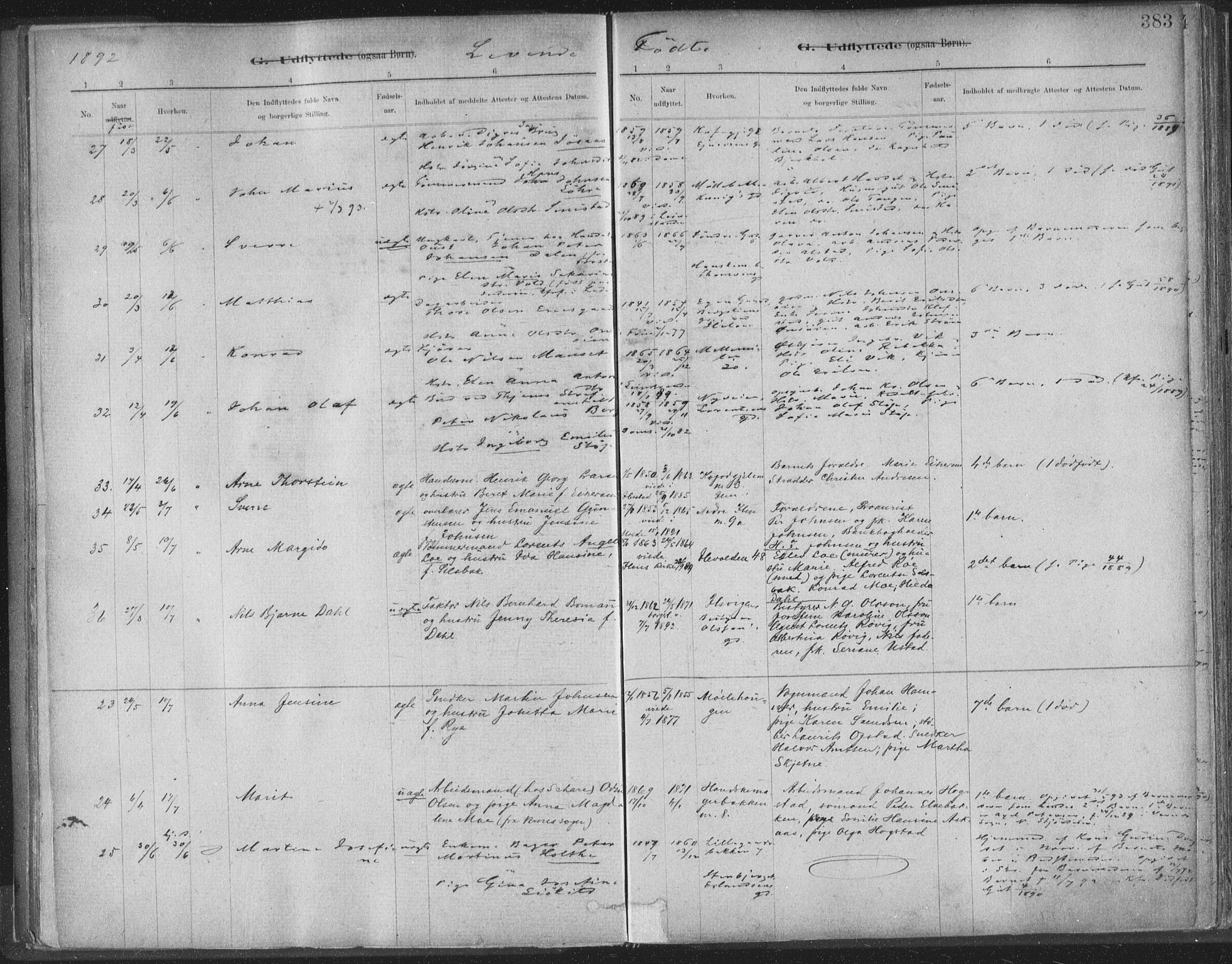 Ministerialprotokoller, klokkerbøker og fødselsregistre - Sør-Trøndelag, SAT/A-1456/603/L0163: Parish register (official) no. 603A02, 1879-1895, p. 383