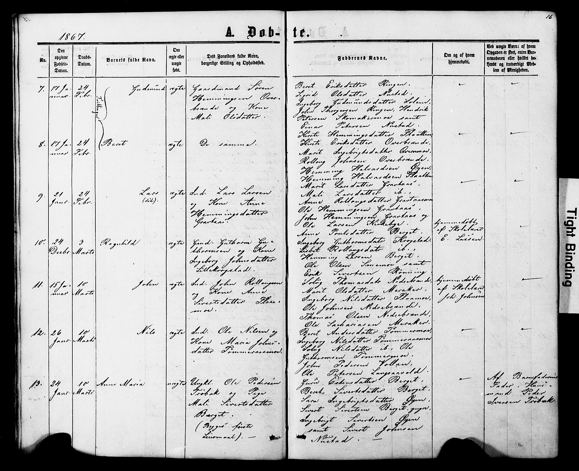 Ministerialprotokoller, klokkerbøker og fødselsregistre - Nord-Trøndelag, SAT/A-1458/706/L0049: Parish register (copy) no. 706C01, 1864-1895, p. 16