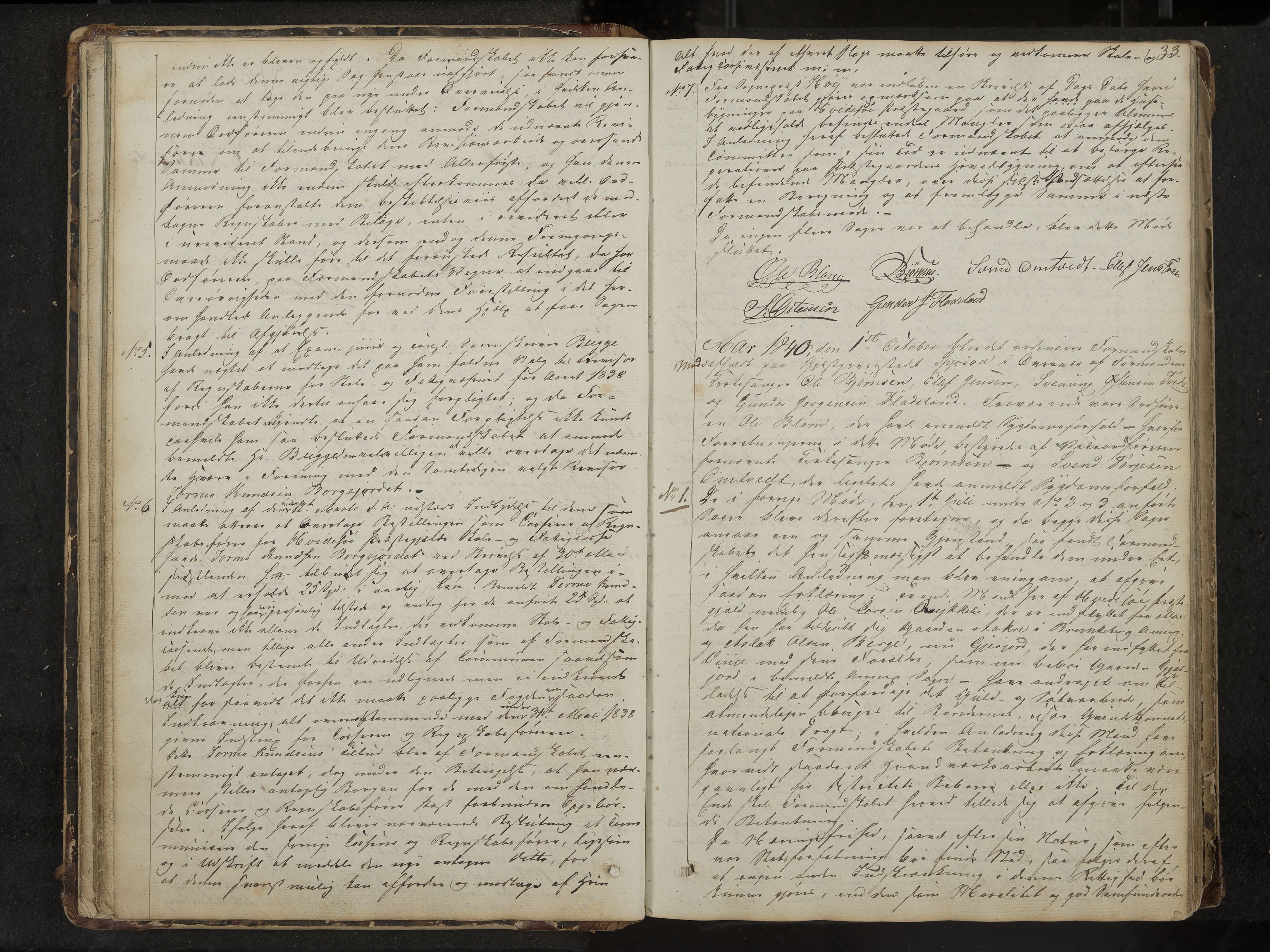 Kviteseid formannskap og sentraladministrasjon, IKAK/0829021/A/Aa/L0001: Møtebok med register, 1837-1866, p. 33