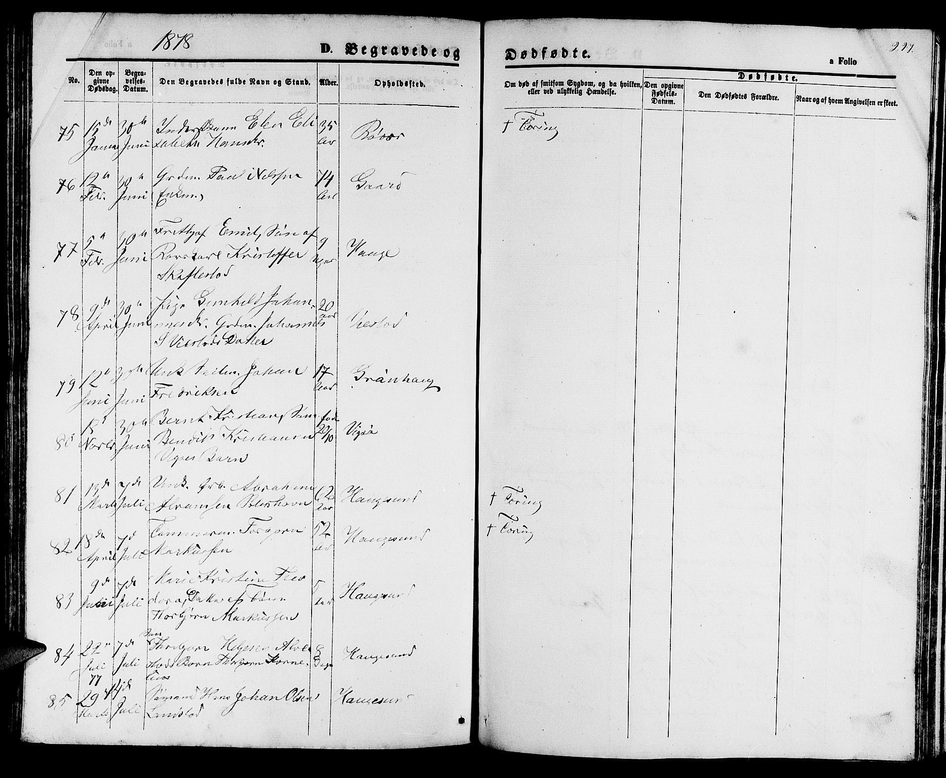 Haugesund sokneprestkontor, AV/SAST-A -101863/H/Ha/Hab/L0001: Parish register (copy) no. B 1, 1873-1881, p. 297