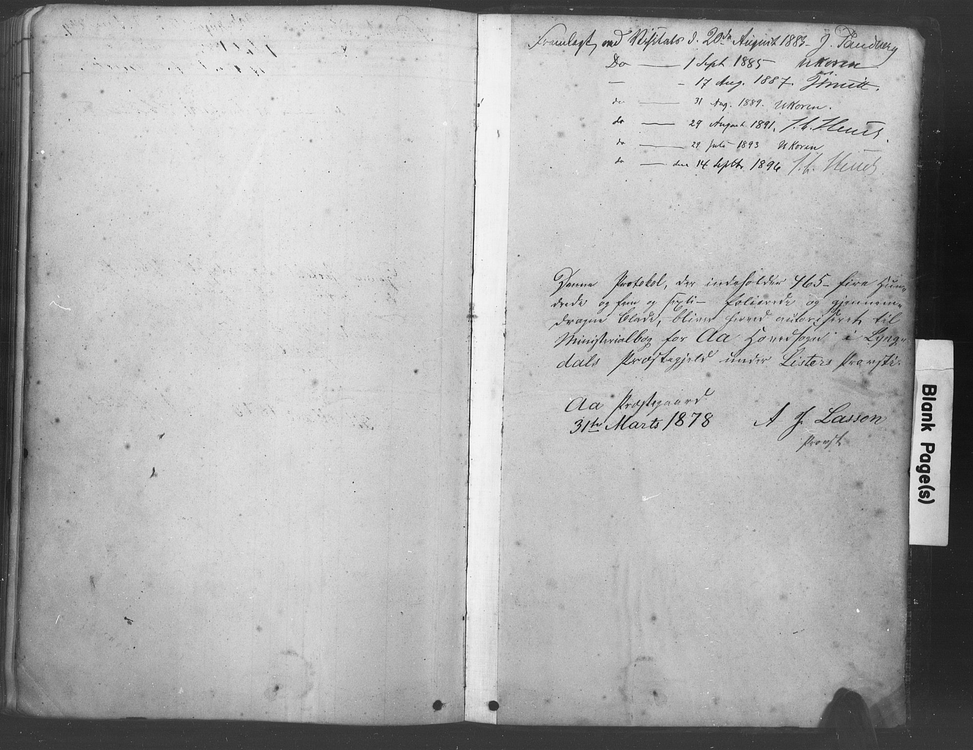 Lyngdal sokneprestkontor, AV/SAK-1111-0029/F/Fa/Fac/L0011: Parish register (official) no. A 11, 1878-1893