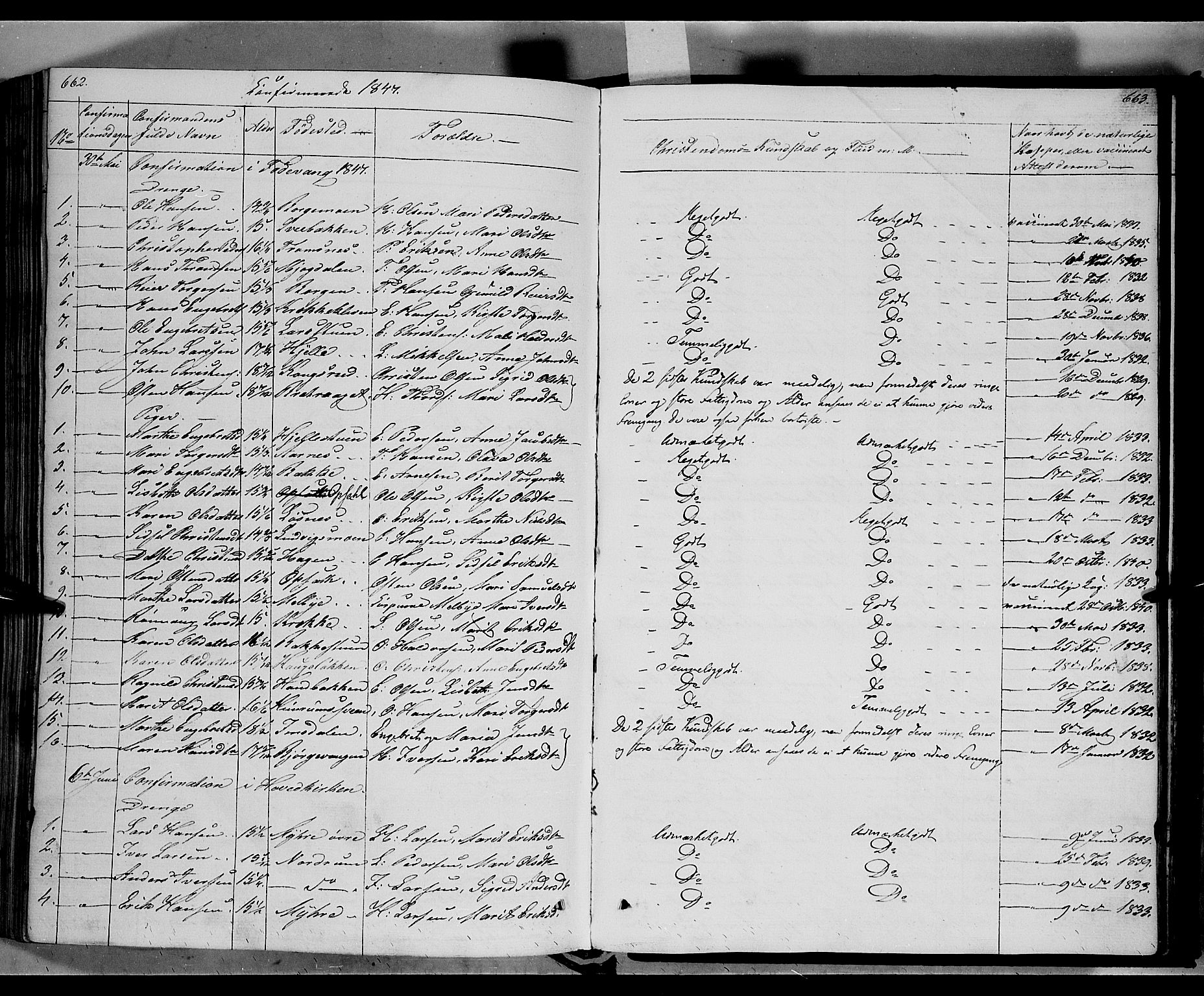 Ringebu prestekontor, SAH/PREST-082/H/Ha/Haa/L0005: Parish register (official) no. 5, 1839-1848, p. 662-663