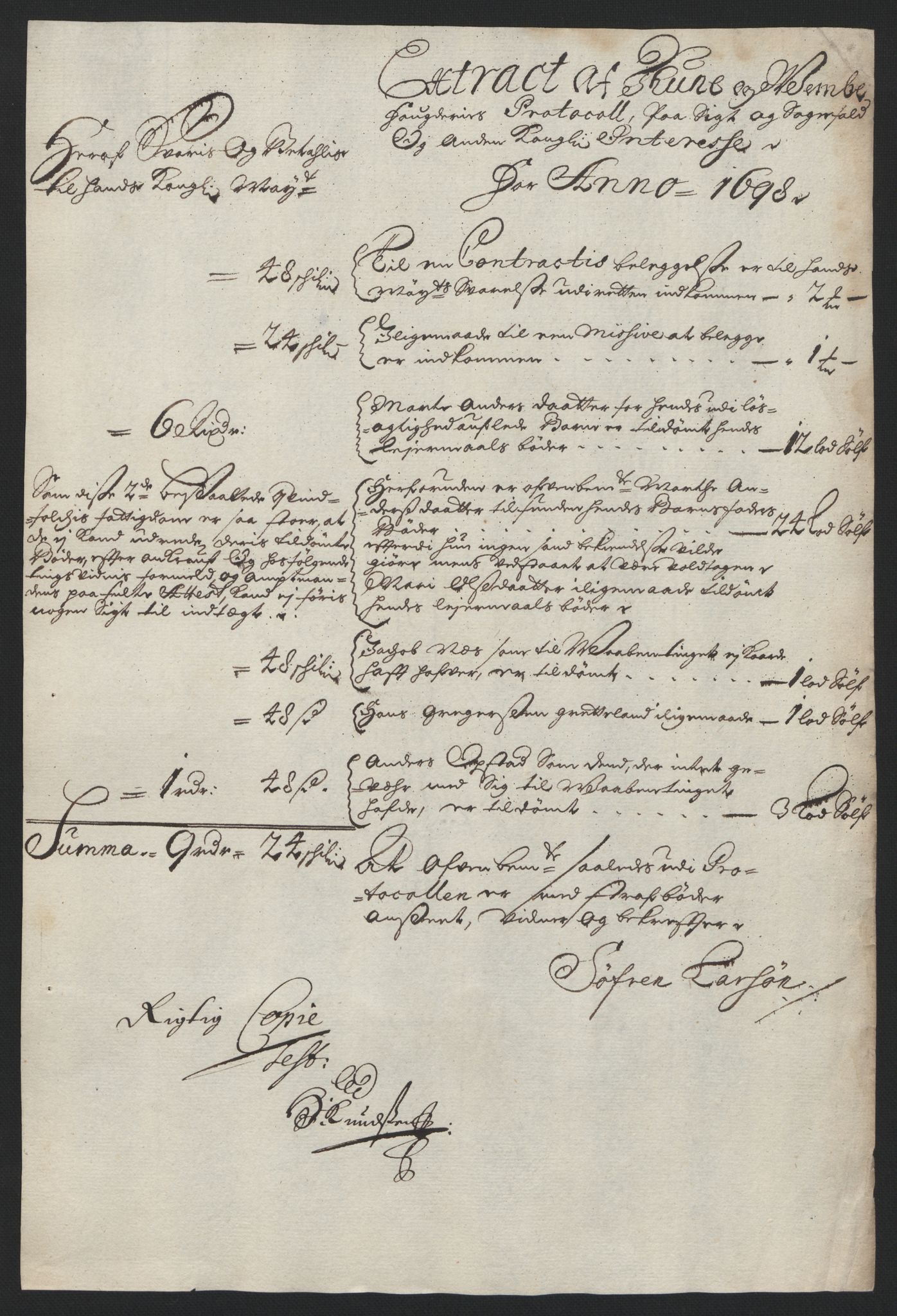 Rentekammeret inntil 1814, Reviderte regnskaper, Fogderegnskap, RA/EA-4092/R04/L0127: Fogderegnskap Moss, Onsøy, Tune, Veme og Åbygge, 1698, p. 8