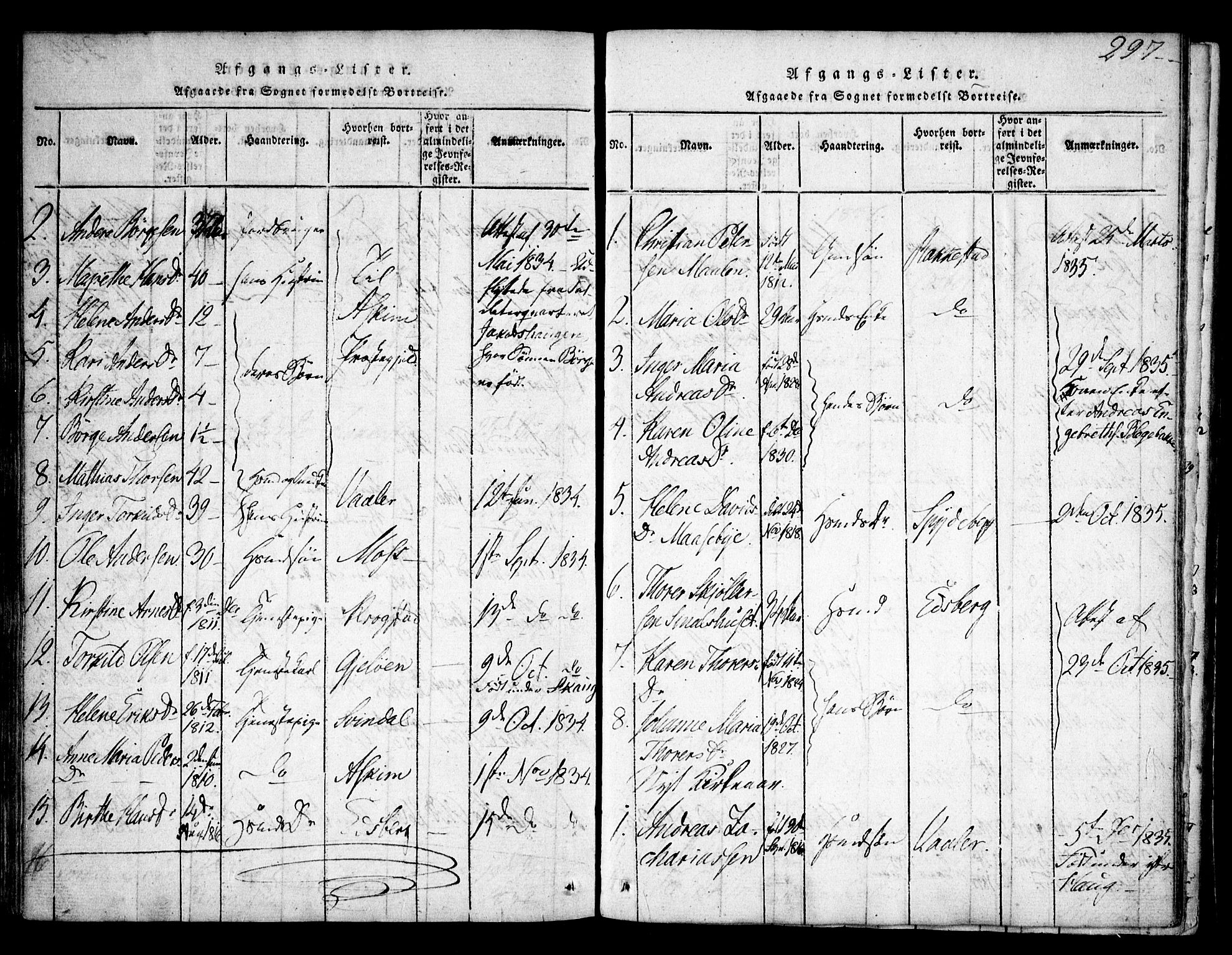 Skiptvet prestekontor Kirkebøker, SAO/A-20009/F/Fa/L0005: Parish register (official) no. 5, 1814-1838, p. 297