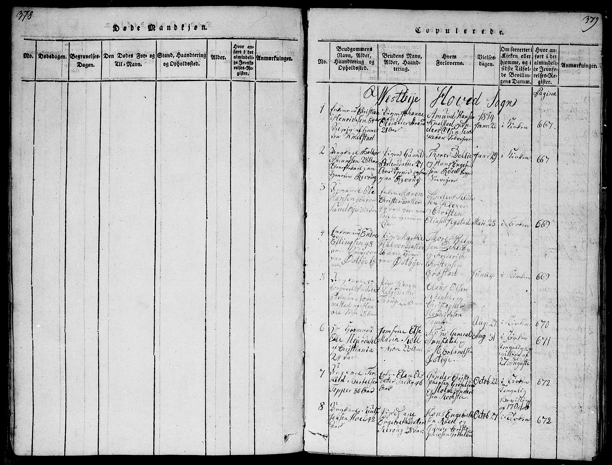 Vestby prestekontor Kirkebøker, SAO/A-10893/F/Fa/L0005: Parish register (official) no. I 5, 1814-1827, p. 378-379
