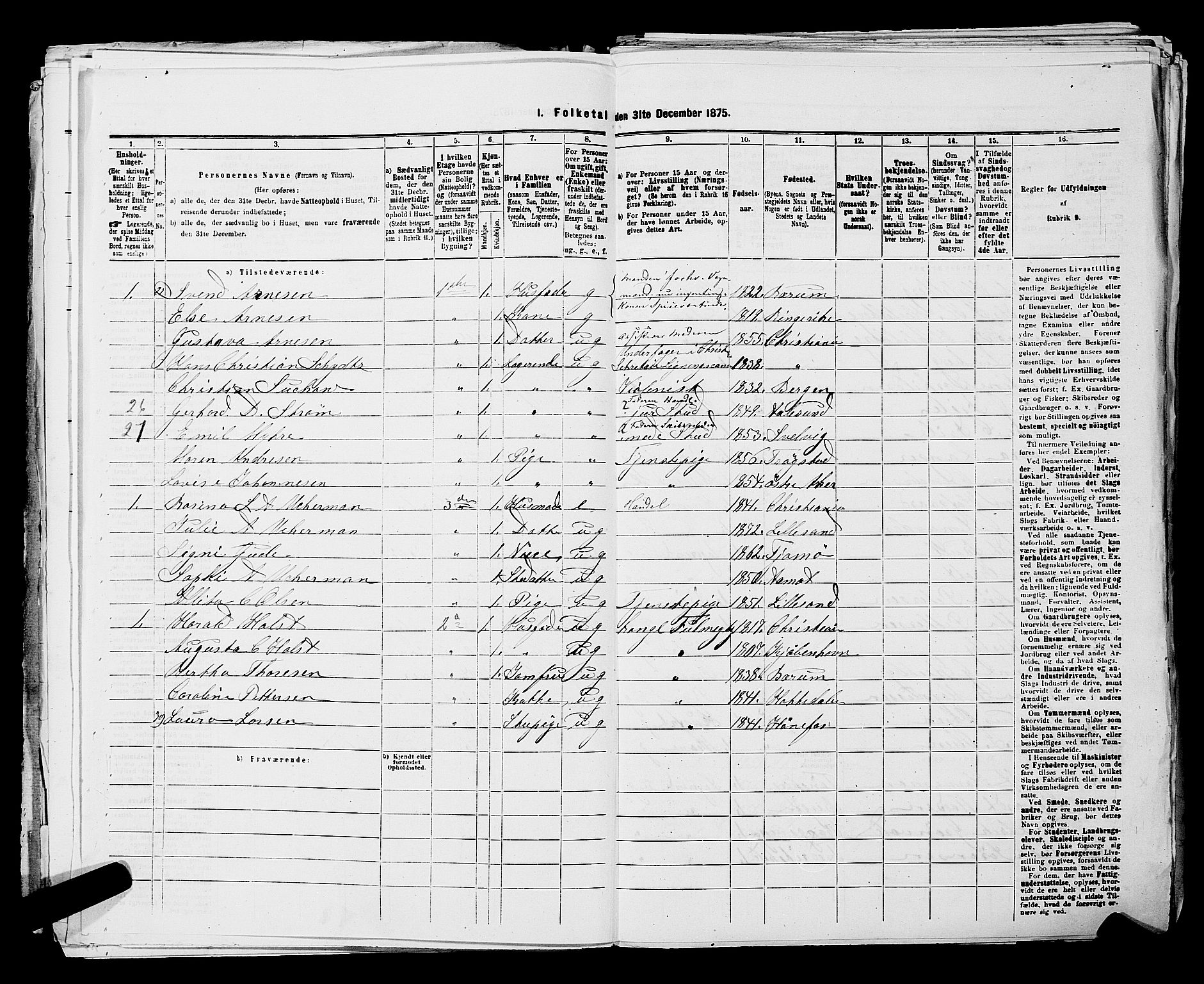 RA, 1875 census for 0301 Kristiania, 1875, p. 3377