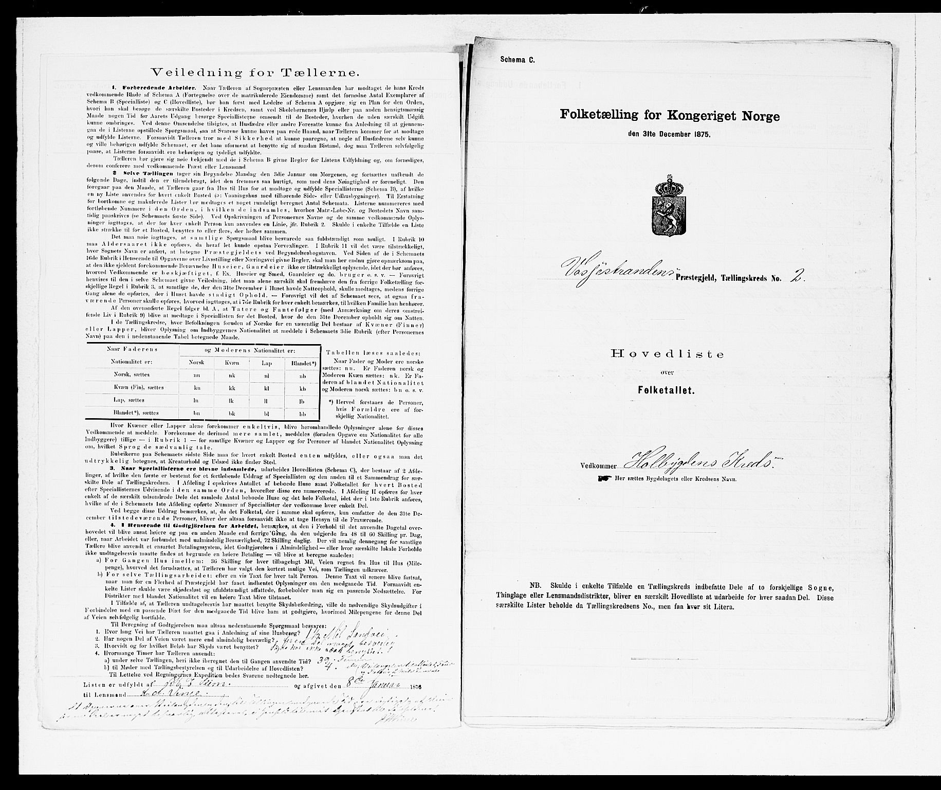 SAB, 1875 census for 1236P Vossestrand, 1875, p. 4