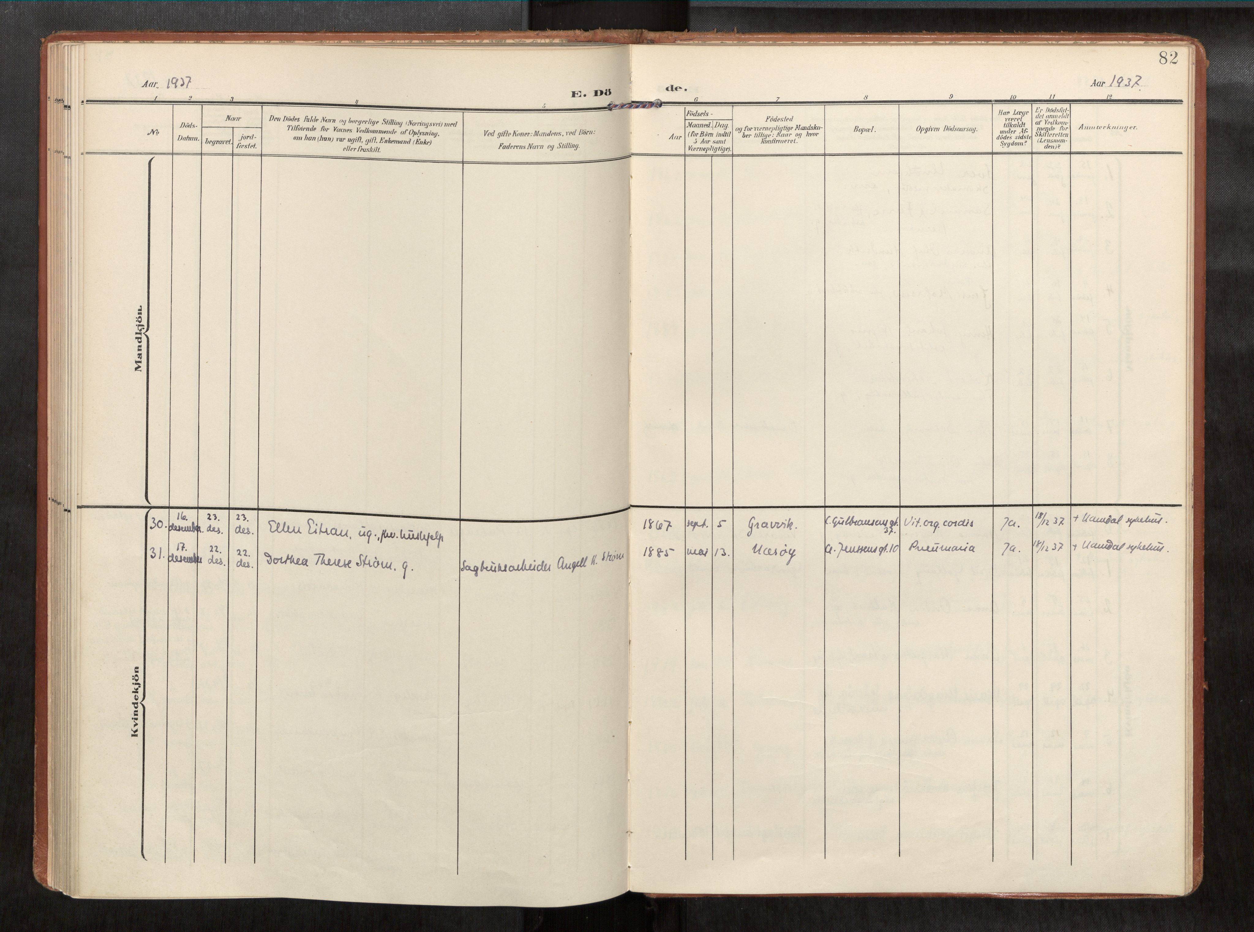 Ministerialprotokoller, klokkerbøker og fødselsregistre - Nord-Trøndelag, AV/SAT-A-1458/768/L0579b: Parish register (official) no. 768A15, 1908-1945, p. 82