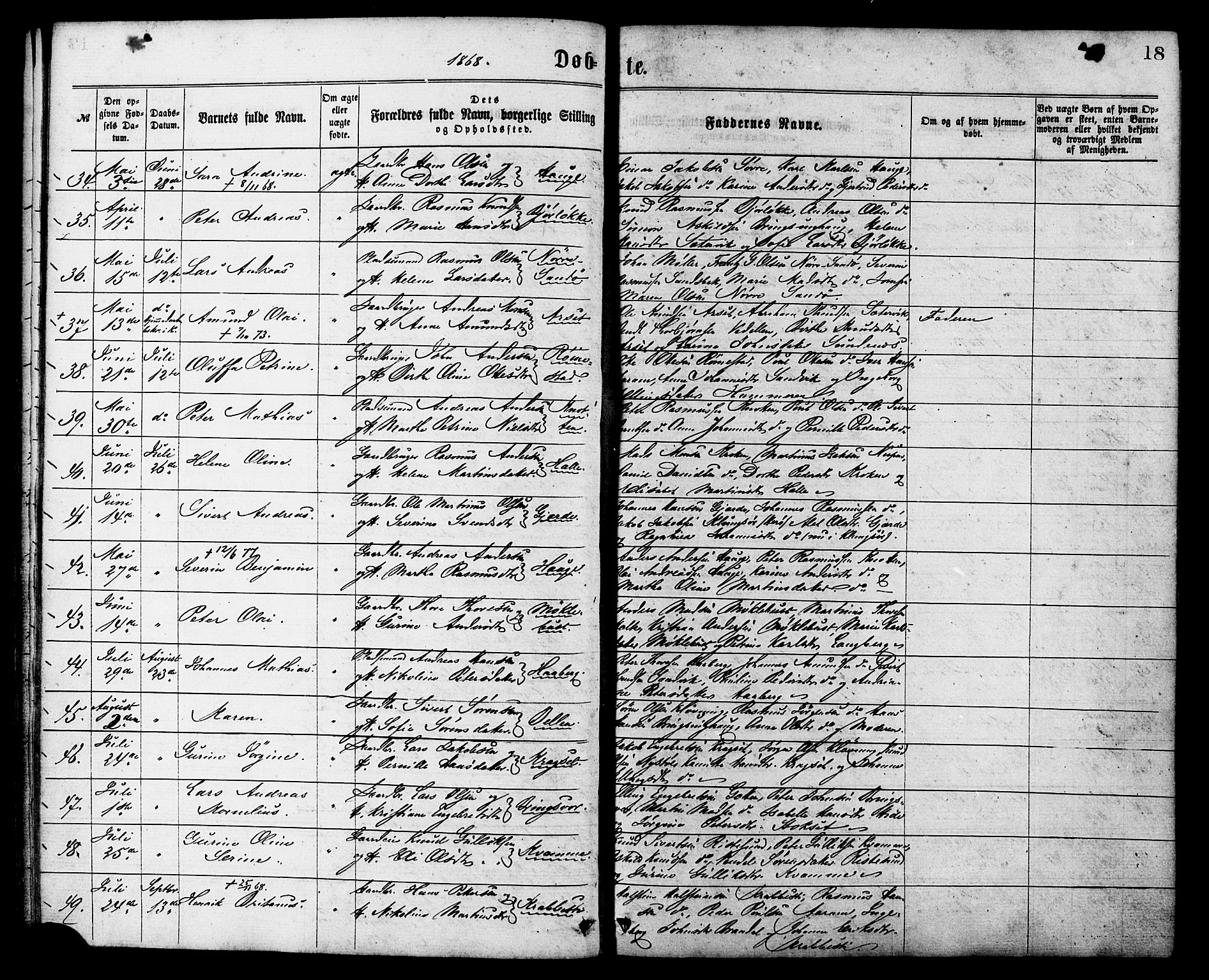 Ministerialprotokoller, klokkerbøker og fødselsregistre - Møre og Romsdal, AV/SAT-A-1454/503/L0035: Parish register (official) no. 503A03, 1865-1884, p. 18