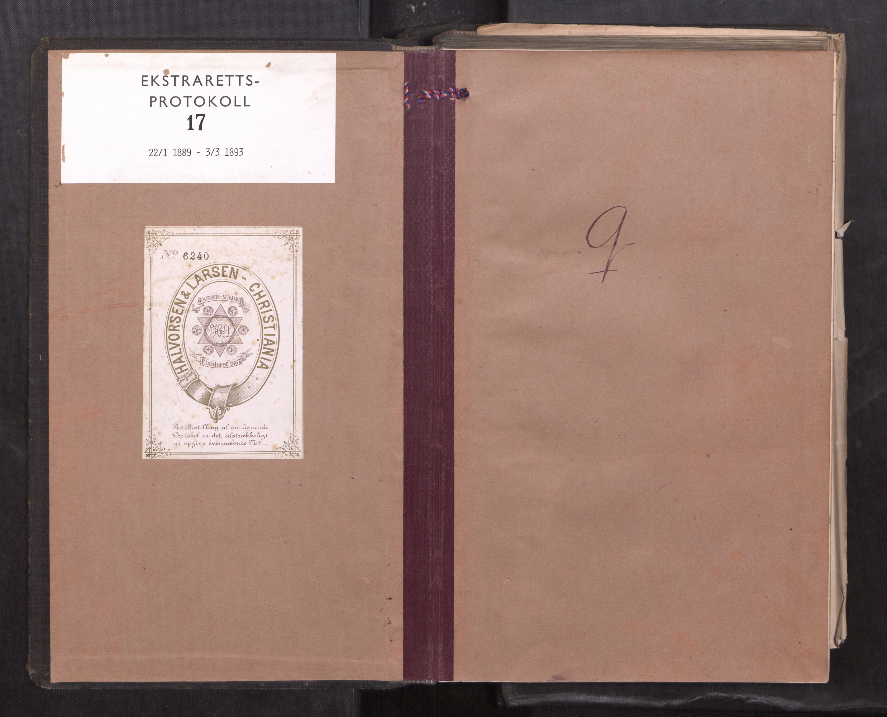 Søndre Helgeland sorenskriveri, SAT/A-4575/1/1/1B/1Ba/L0017: ekstrarettsprotokoll, 1889-1893