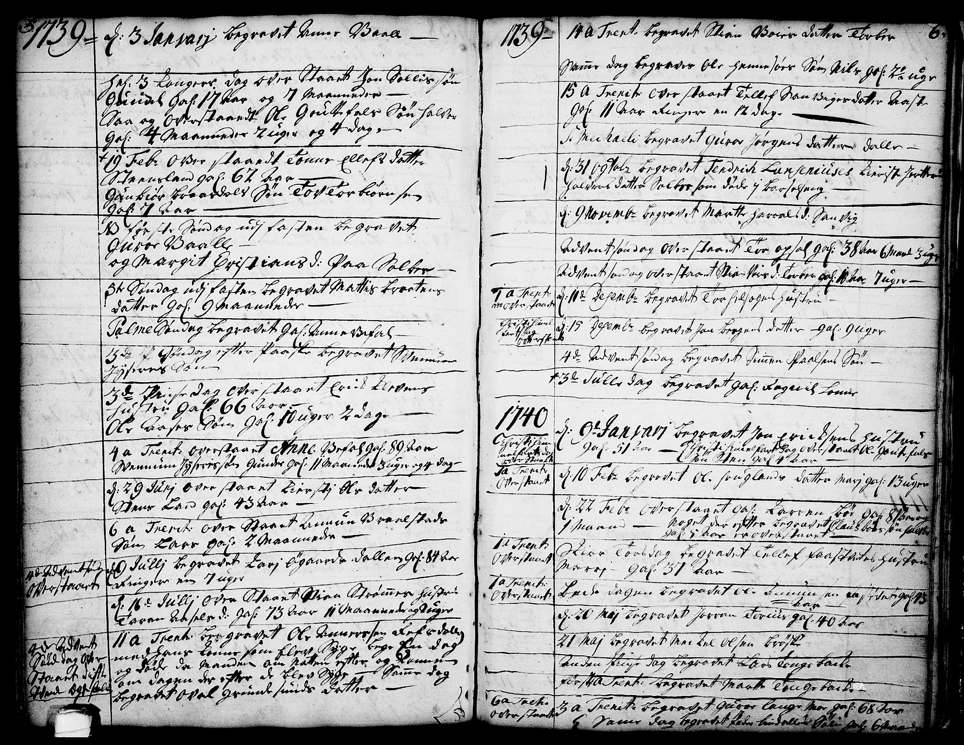 Drangedal kirkebøker, SAKO/A-258/F/Fa/L0002: Parish register (official) no. 2, 1733-1753, p. 5-6