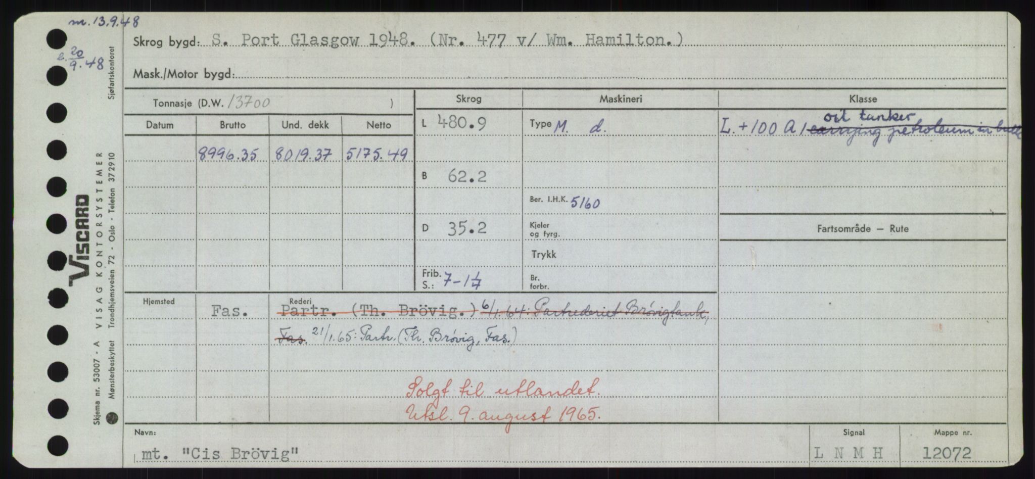 Sjøfartsdirektoratet med forløpere, Skipsmålingen, AV/RA-S-1627/H/Hd/L0007: Fartøy, C, p. 147