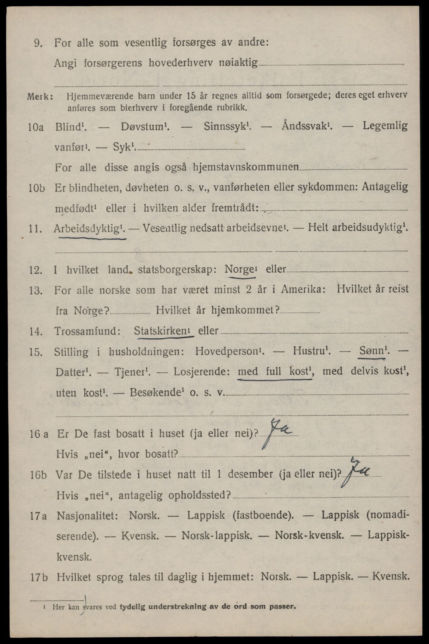 SAT, 1920 census for Flakstad, 1920, p. 2648