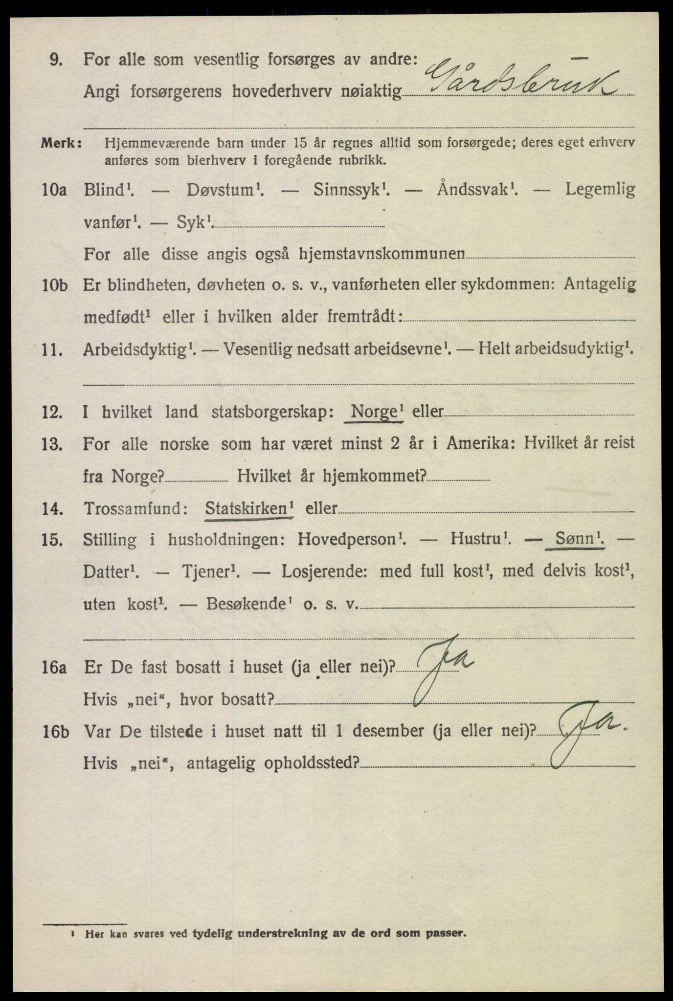 SAH, 1920 census for Øyer, 1920, p. 1208