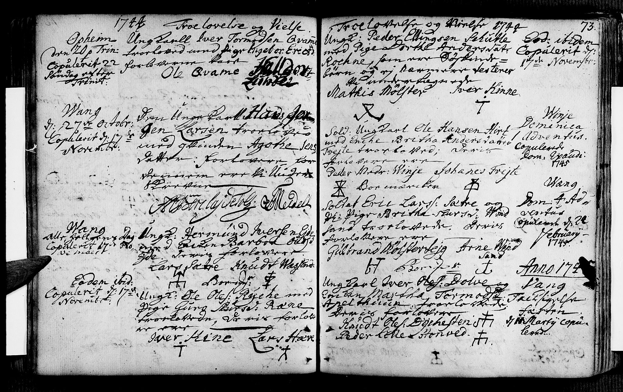 Voss sokneprestembete, AV/SAB-A-79001/H/Haa: Parish register (official) no. A 7, 1731-1773, p. 73